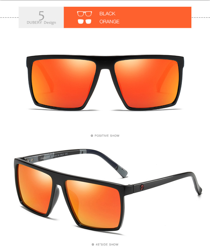 DUBERY Men Women Polarized Sport Sunglasses Square Driving Fishing Glasses UV400