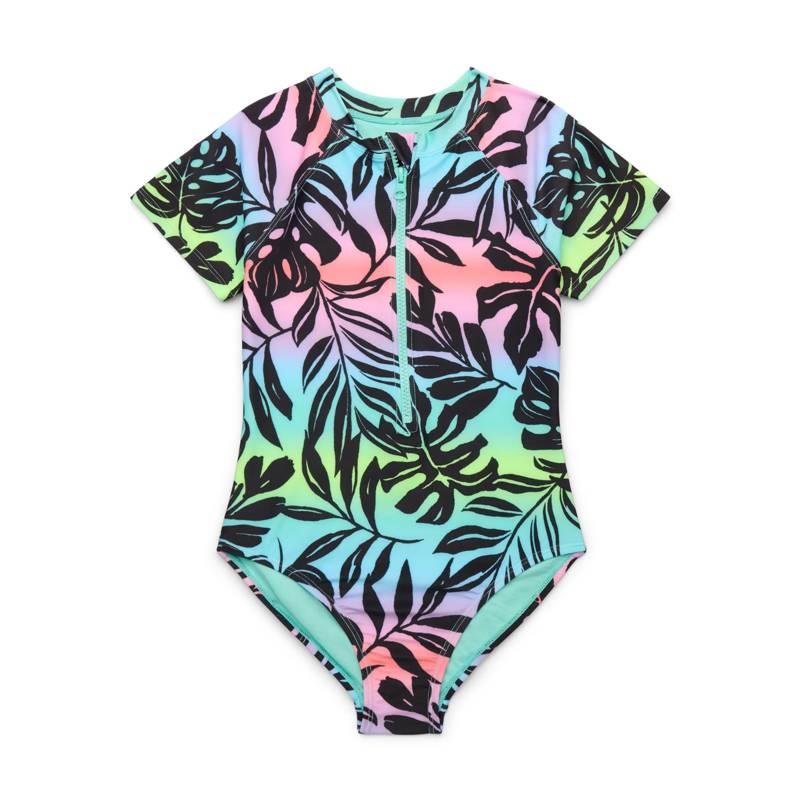 New Wonder Nation Tropical Rash Guard 1pc Girls Short Sleeve UPF 50+ Many Sizes