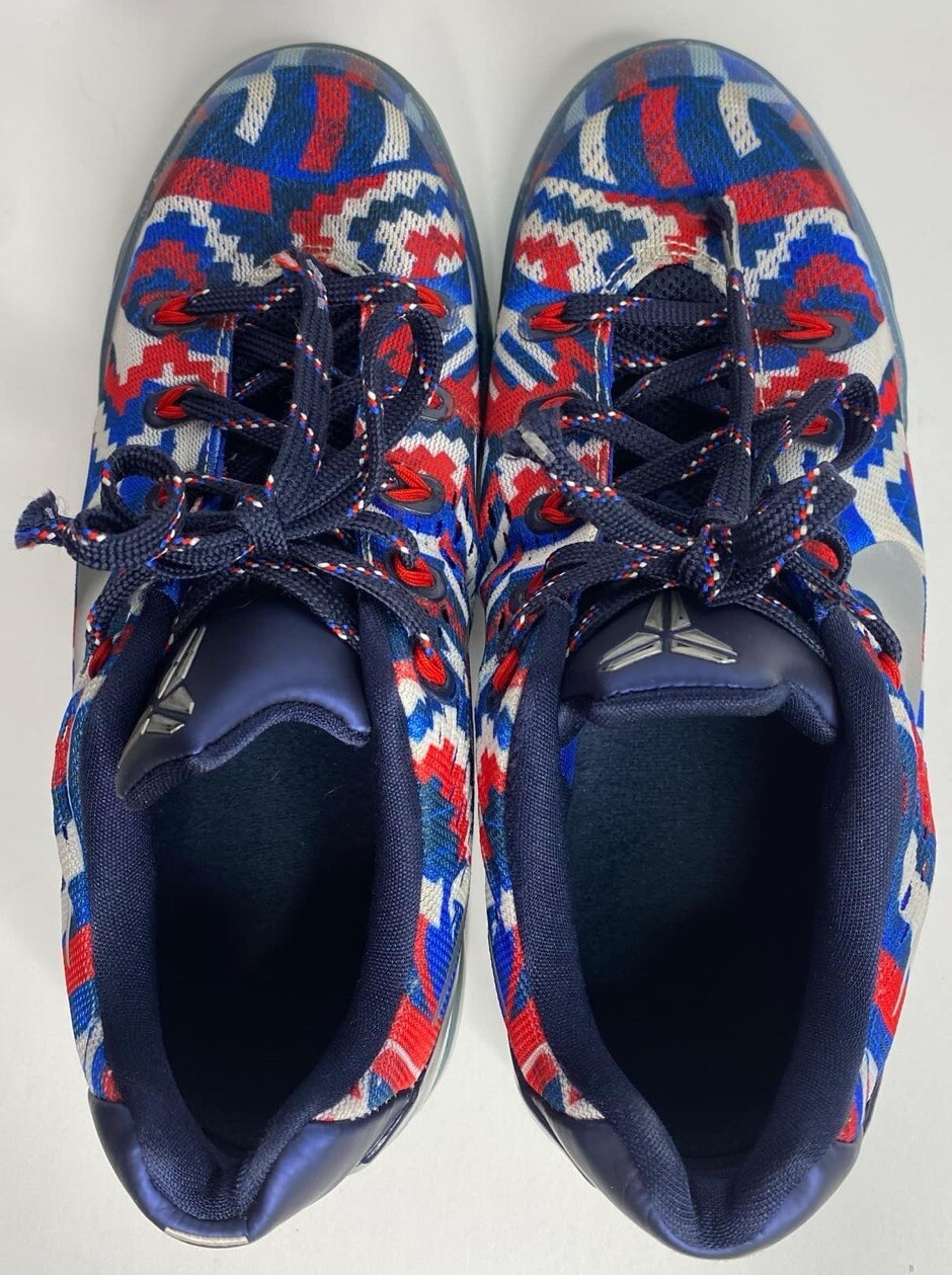 Nike Kobe 9 IX Independence Day GS Shoes Size 6.5Y EM 653593-100 Blue Red