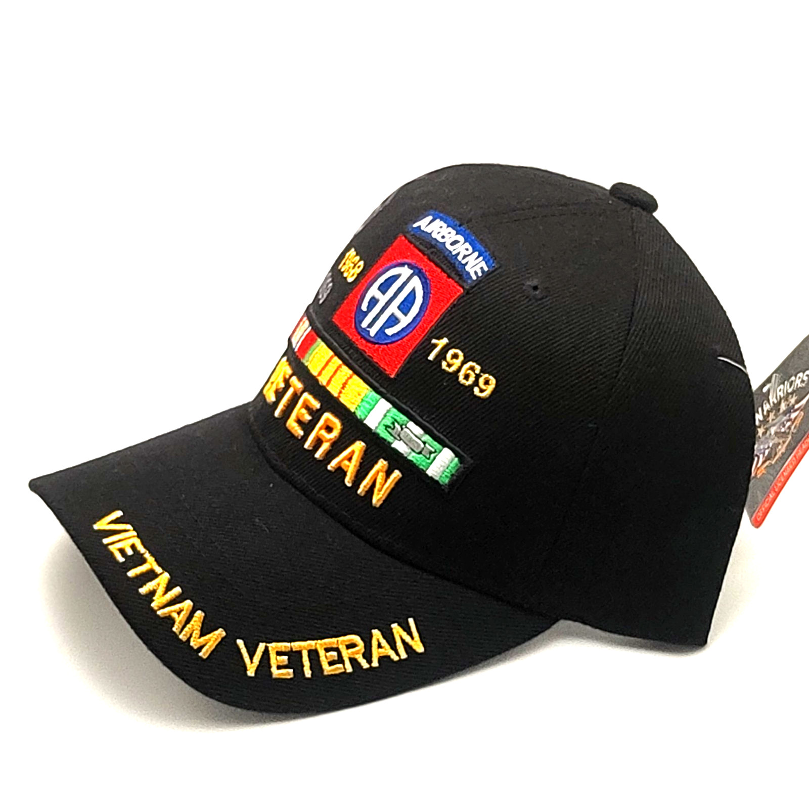 Vietnam Veteran 82nd Airborne Division 1968-1969 Embroidered Black baseball cap