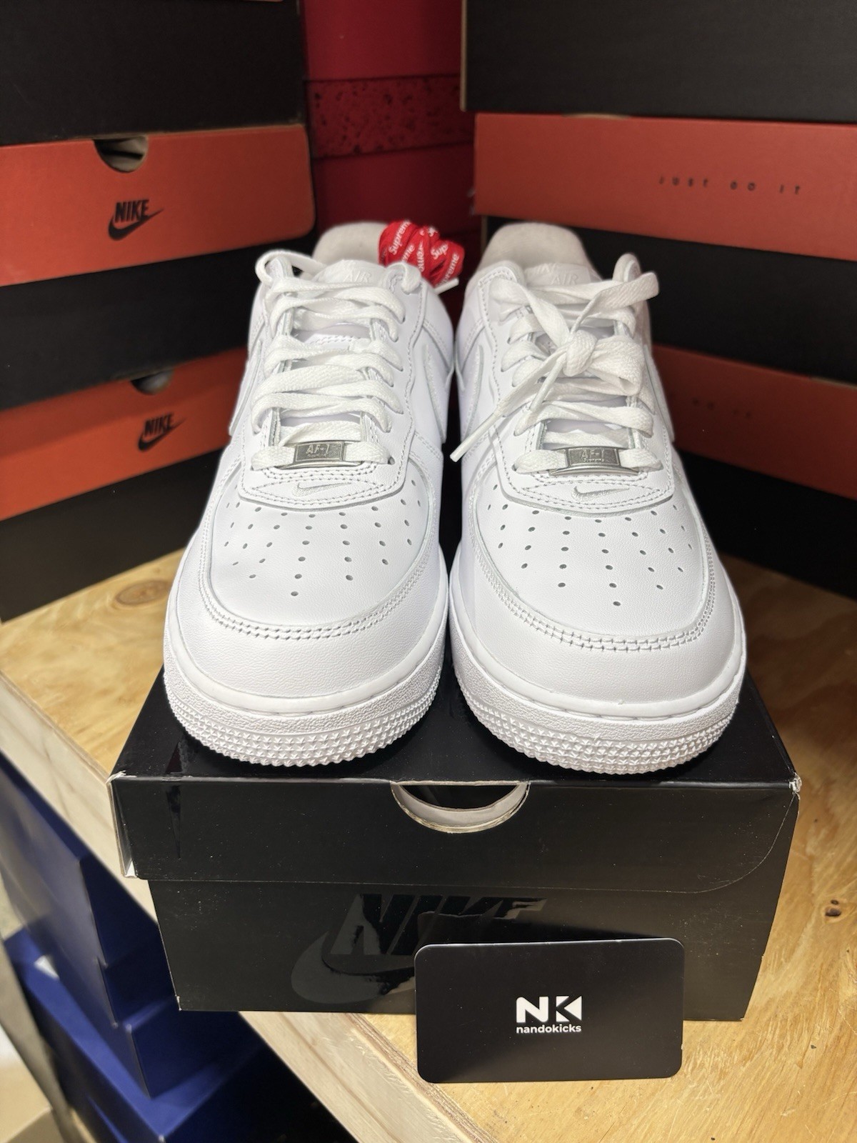 Nike Supreme x Air Force 1 Low Box Logo – White CU9225-100 Men Size