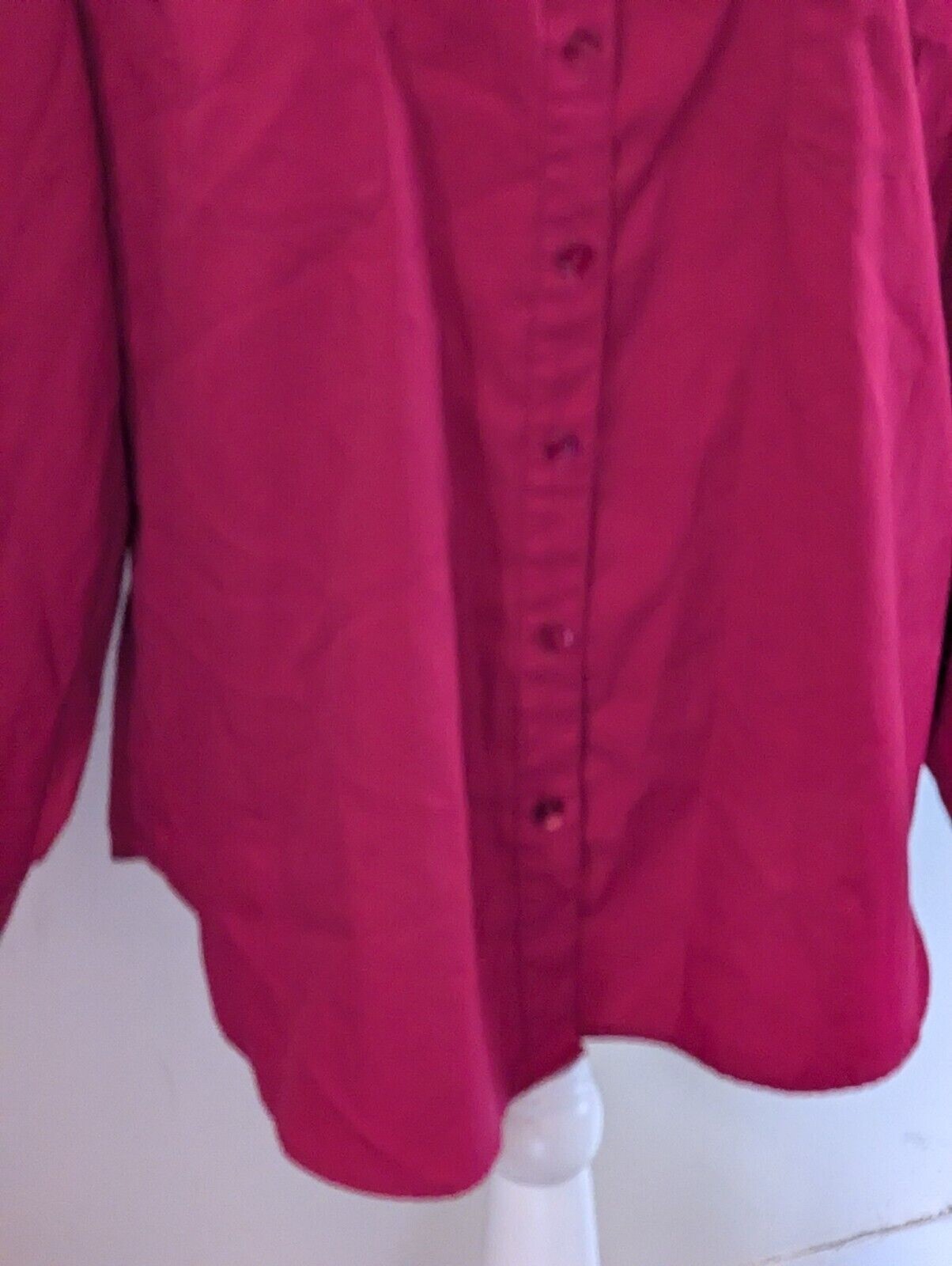 Covington raspberry blouse long sleeve XL career polyester spandex