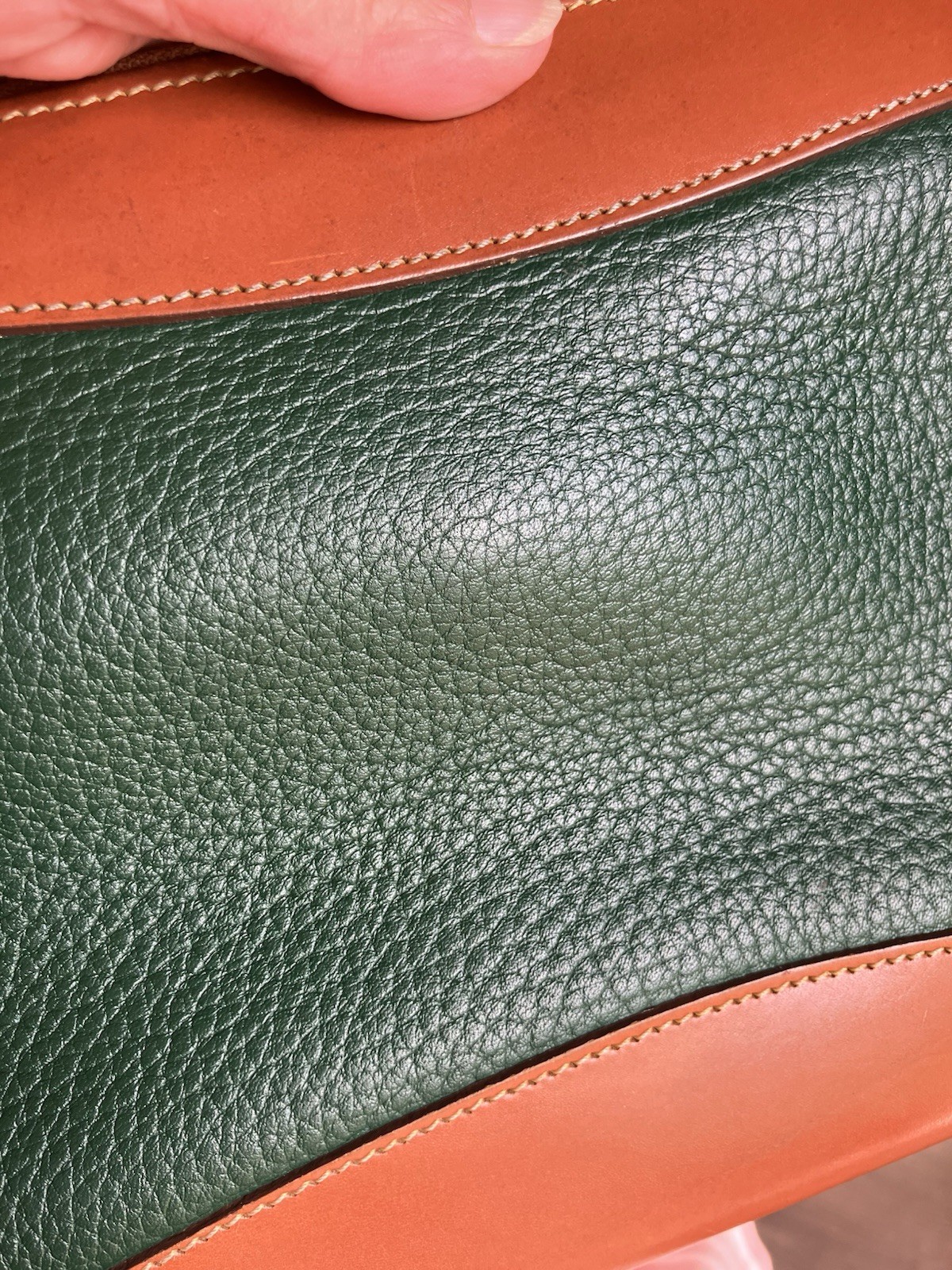 Dooney & Bourke All-Weather Leather Green/Brown Small Crossbody Zip Bag