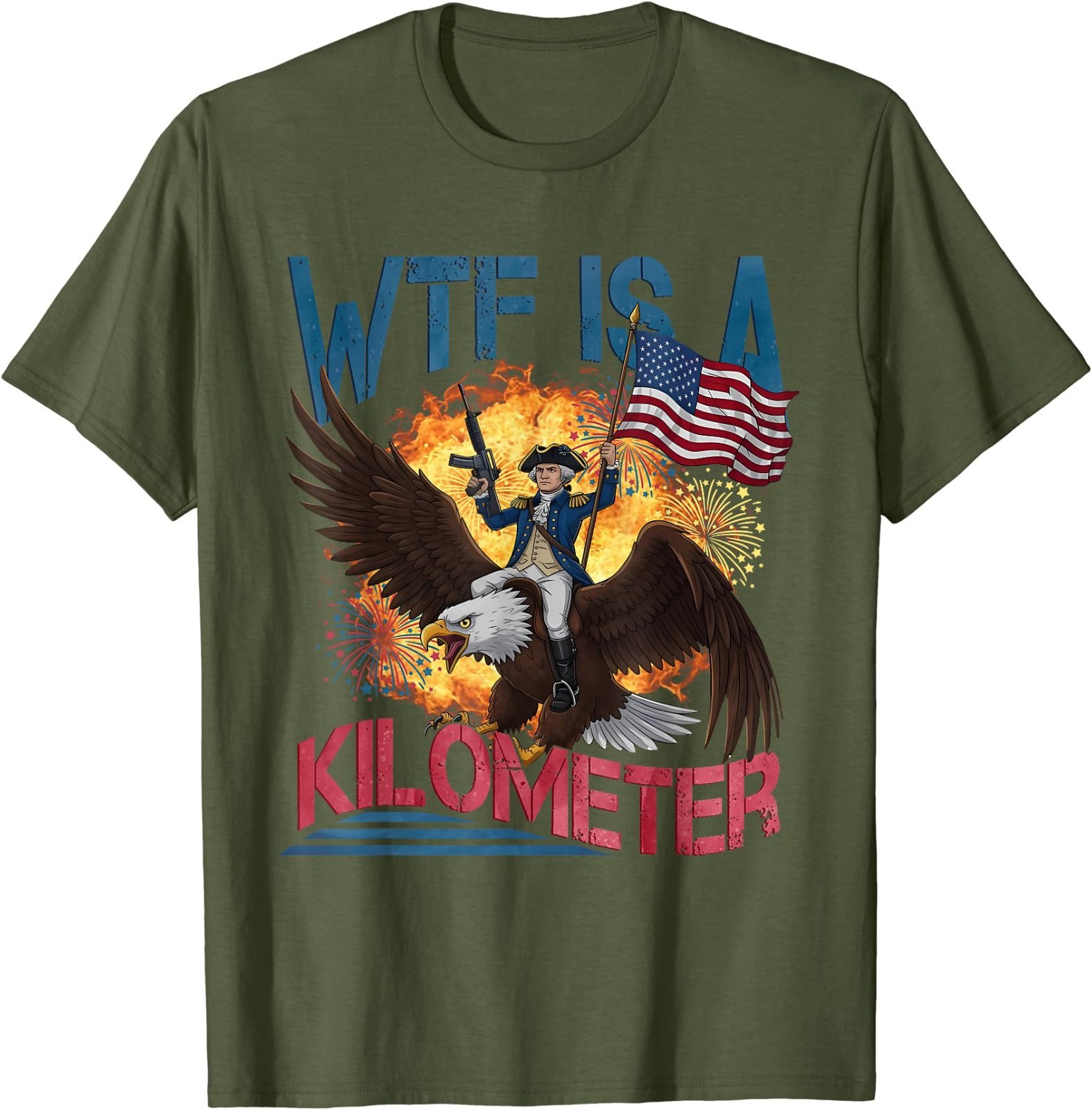 WTF is A Kilometer Funny 4th of July Founding Father T-Shirt