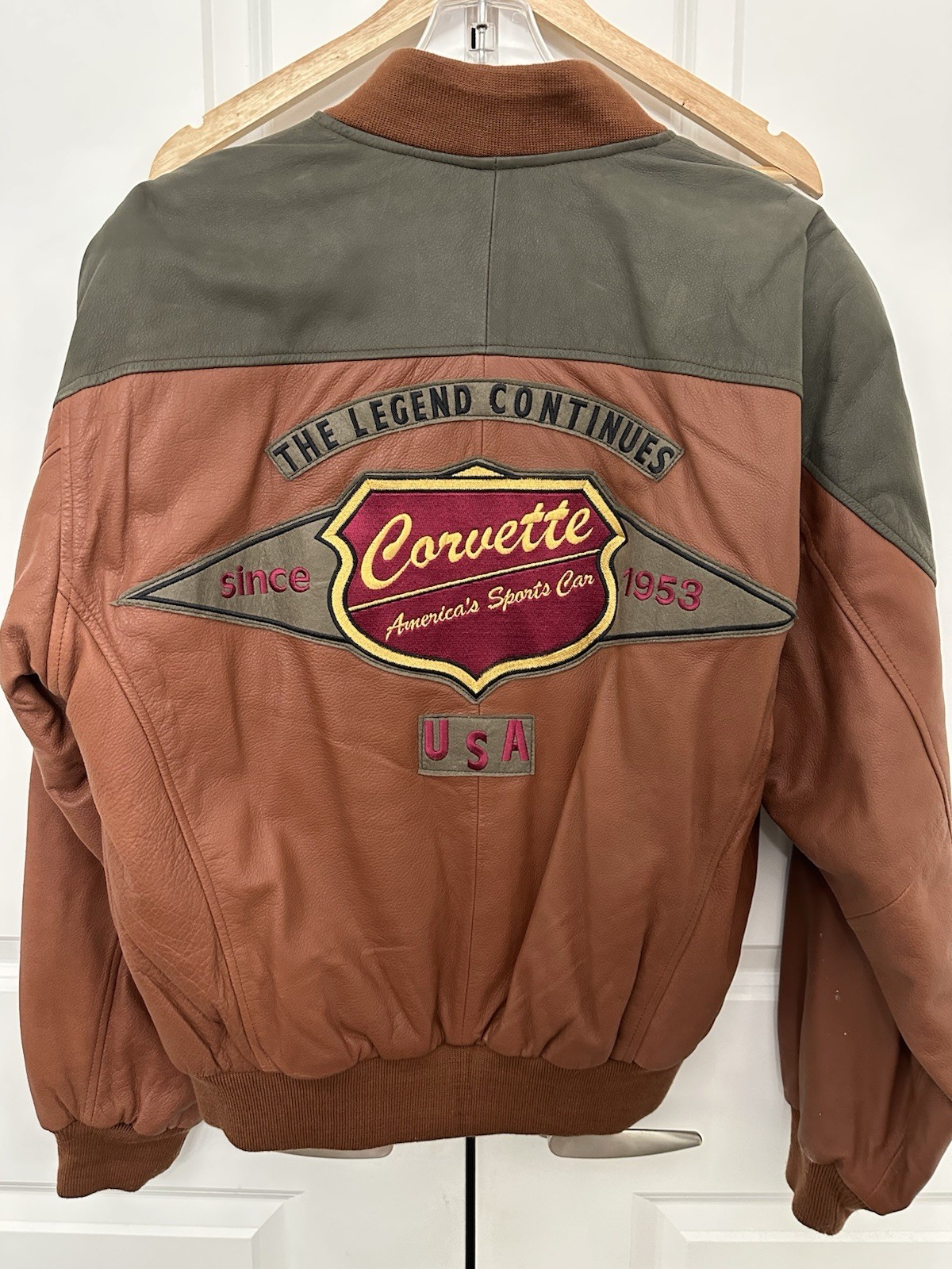 Corvette – Reed Men’s Leather Bomber Jacket Full Zip Brown