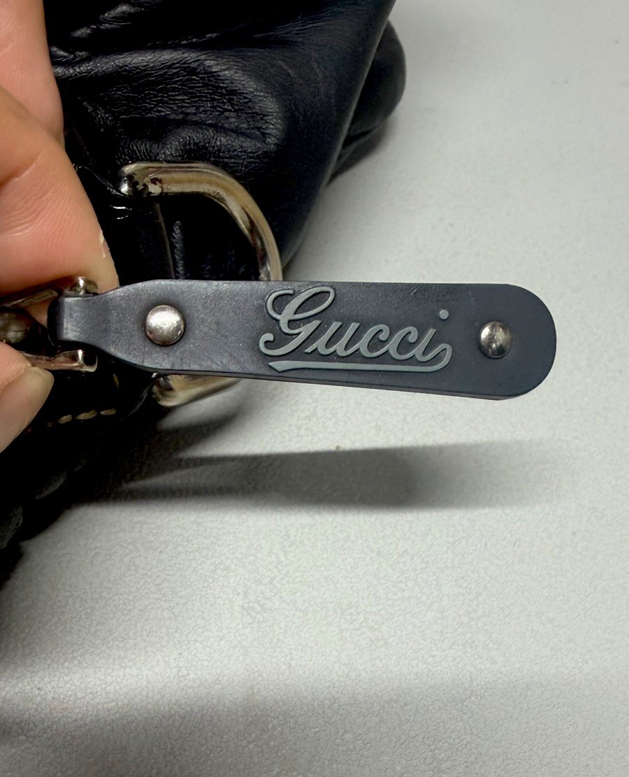 Auth. GUCCI SOFT PATENT LEATHER Bowler’ Snow Glam Handbag-SEE PICS/READ DESCRPTN