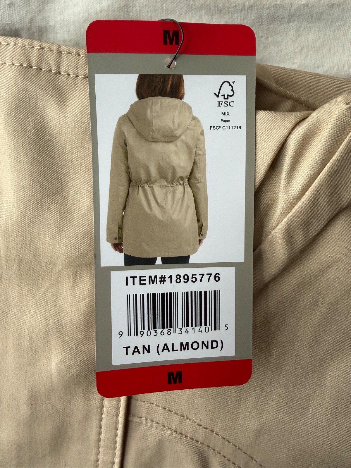 NWT Hunter Ladies’ Water Resistant Cotton Smock Jacket Tan (Almond) Size Medium
