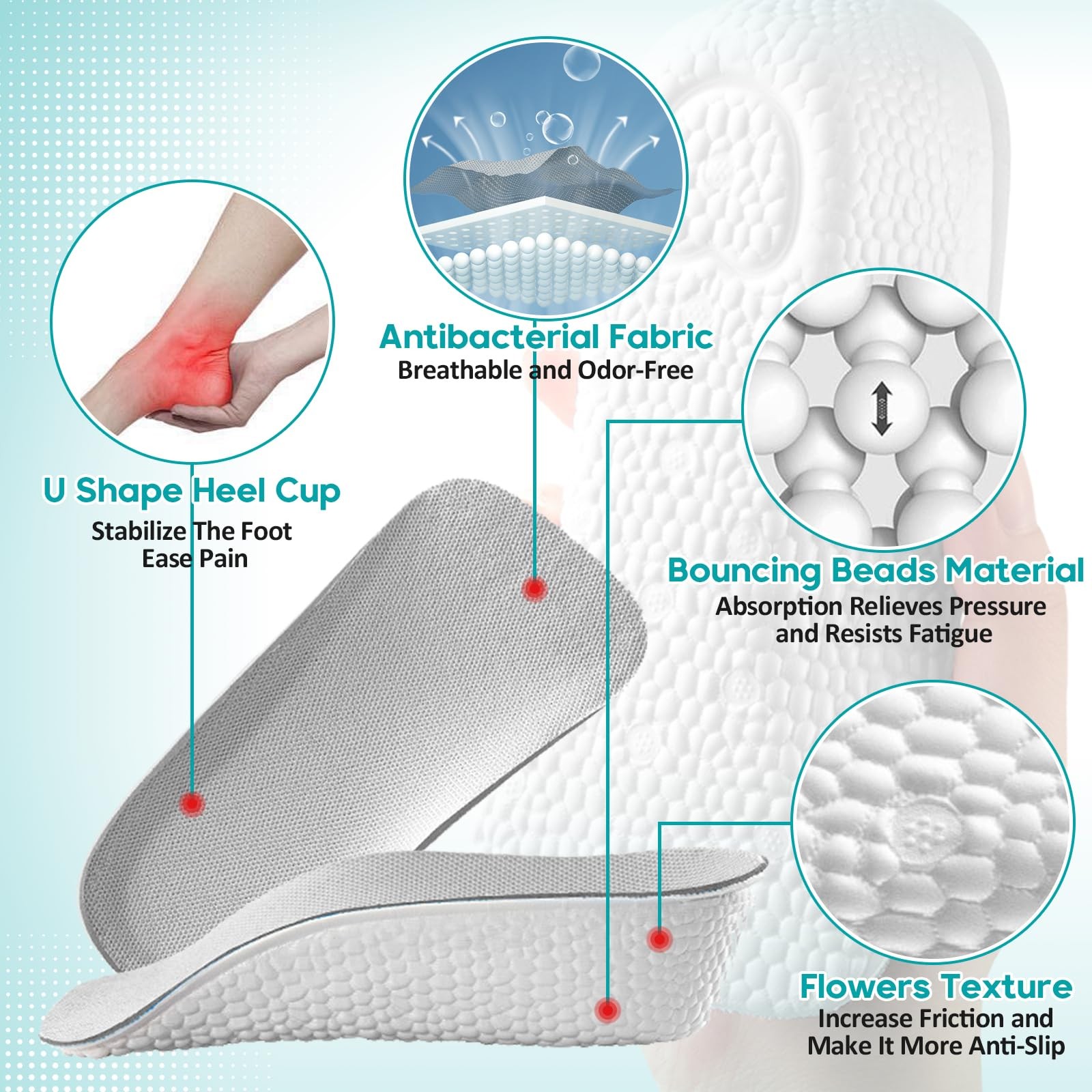 Brandone Insoles – Orthopedic High Pads 1.0 – Height Increase Insoles – Arch