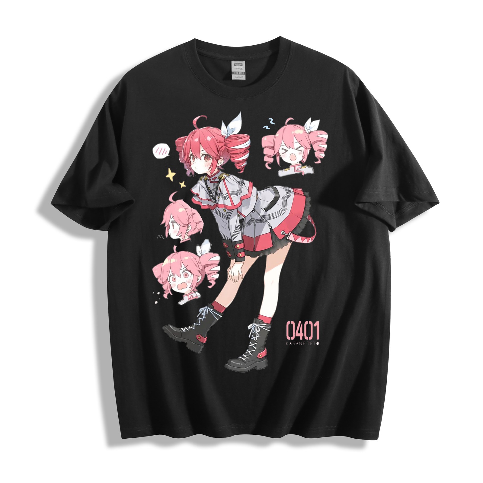 Chibi Chaos Kasane Teto T-Shirt – Drill Twintails Action Design Unisex Tee