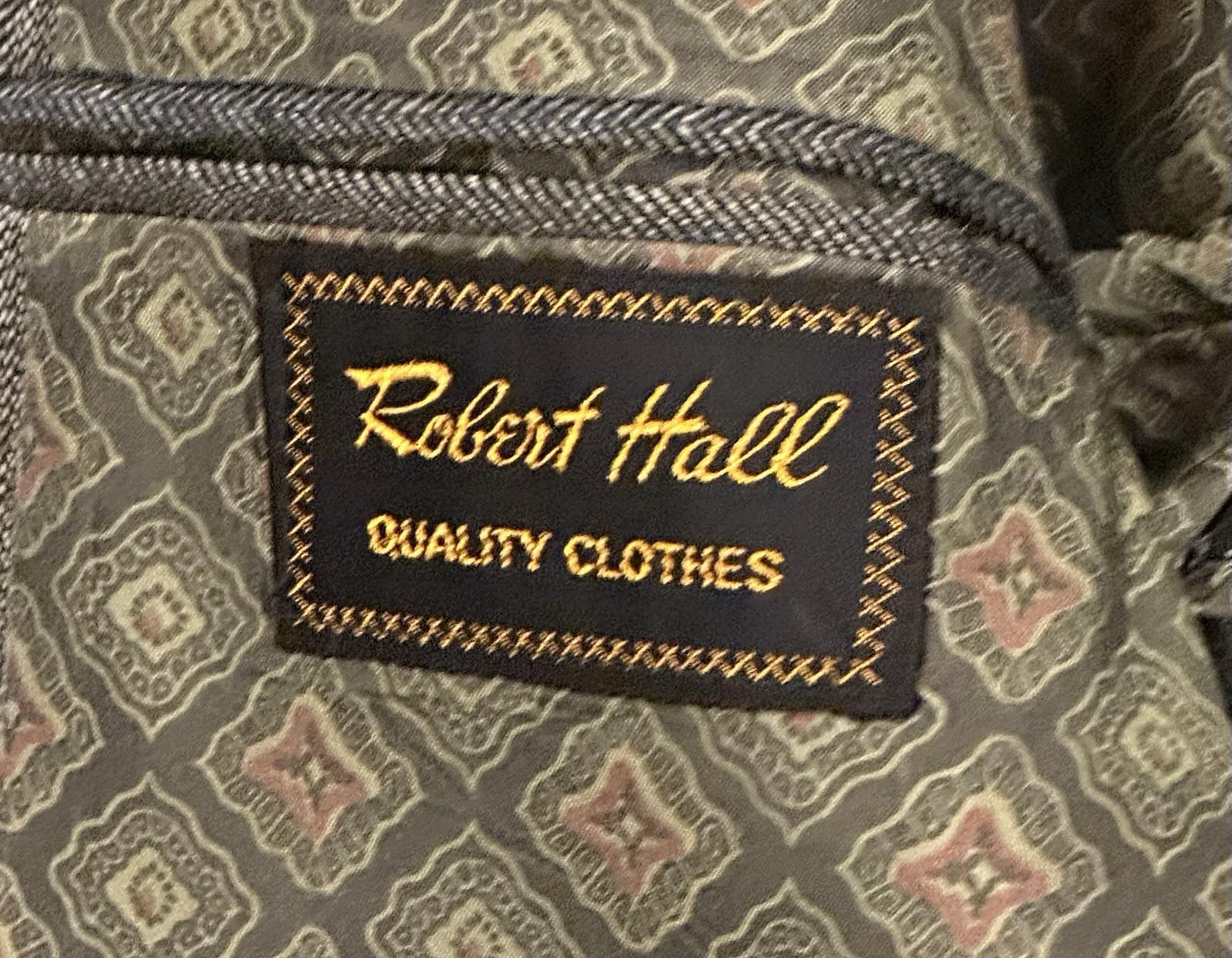 1960s/70s Robert Hall 3 Piece Vintage Suit Sage Green Reversible Vest Size 40R