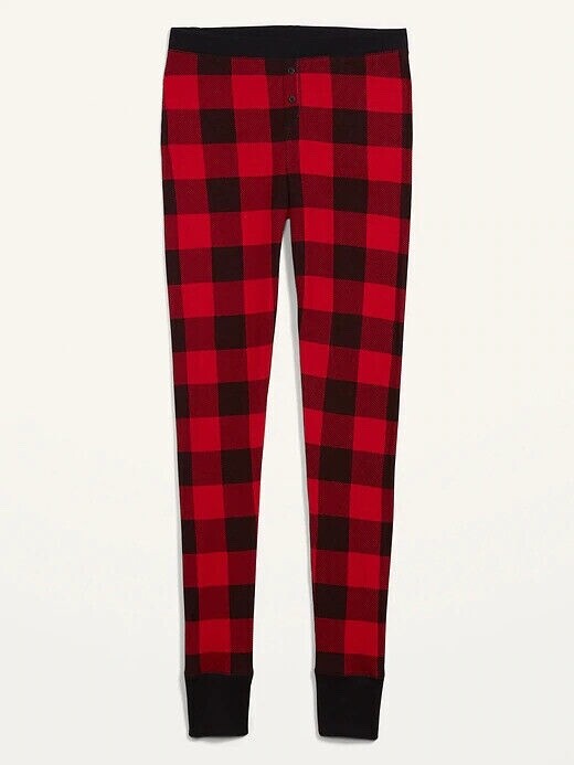 New Old Navy Women’s Size Large Red Buffalo Thermal Knit Leggings Pajama Pants