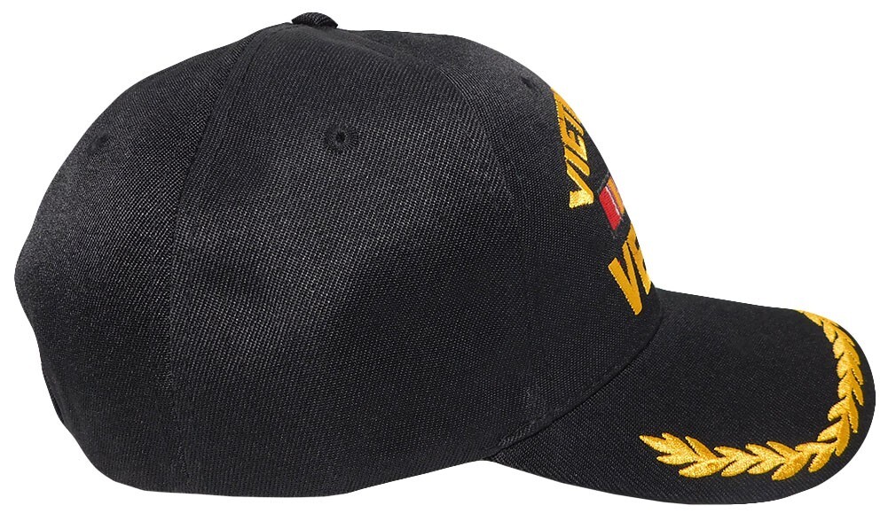Vietnam War Veteran Ribbon Black Acrylic Adjustable Embroidered Hat Cap