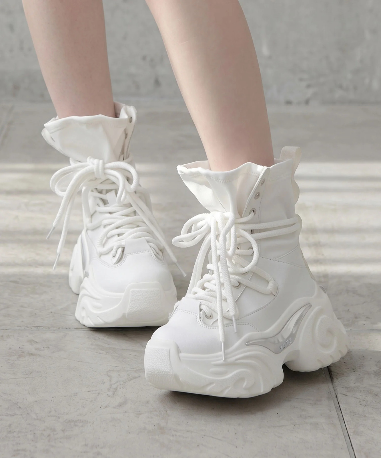 Ballet Core Platform Sneaker Shoes ruff High Cut Beautiful Legs Leg Jirai New