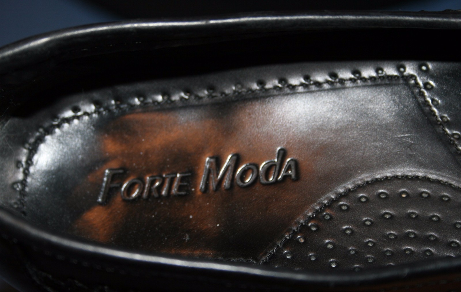 Forte Moda Sz 7D 7 D Black Leather Dress Shoes Slip On Tassle