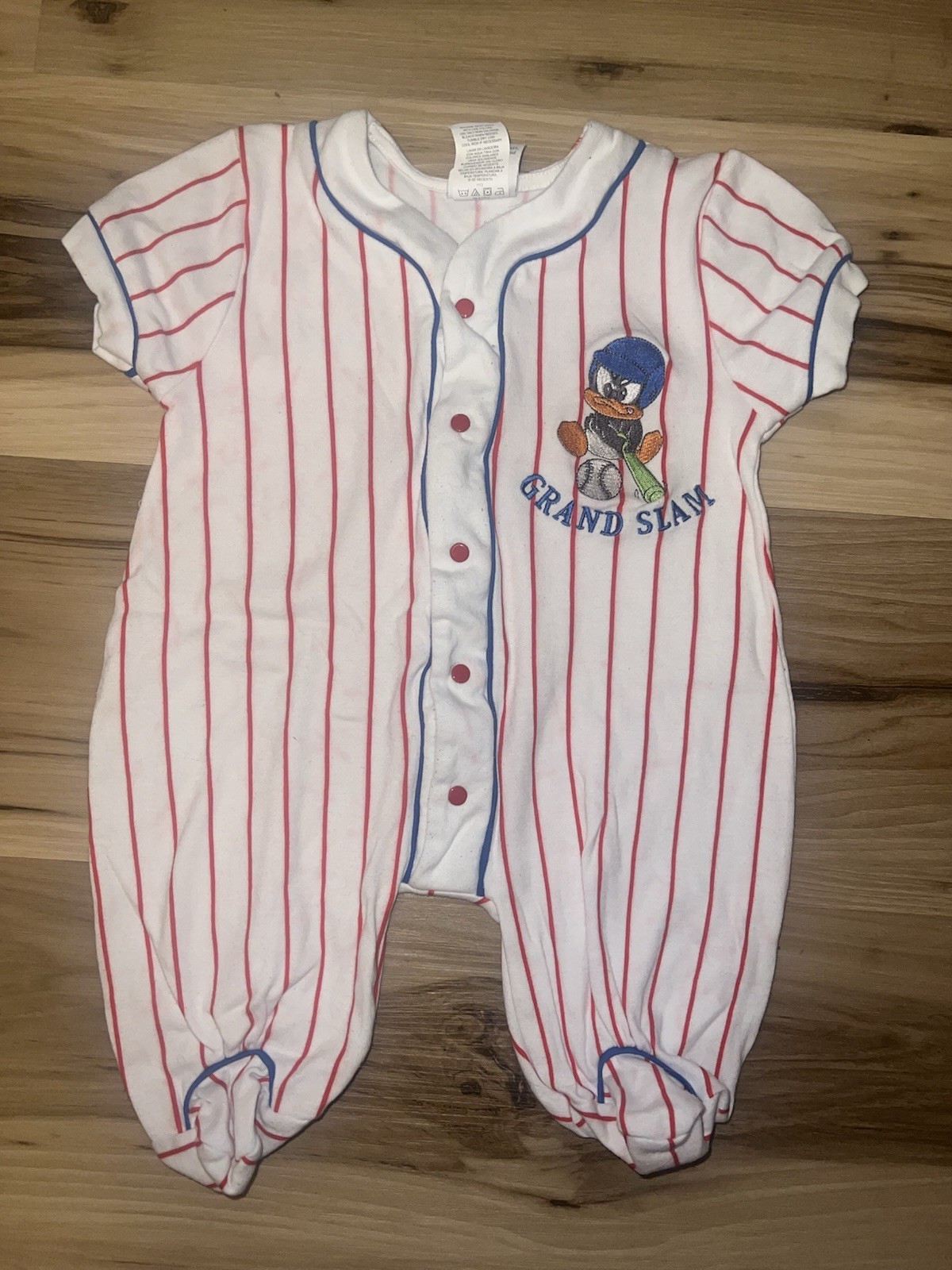 Vintage Baby Looney Tunes 0-3 months Striped Embroidered *See Description*
