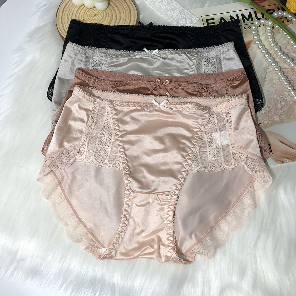 5 Pcs Women Girls Sexy Satin Panties French Fashion Underwear Briefs Lingeries