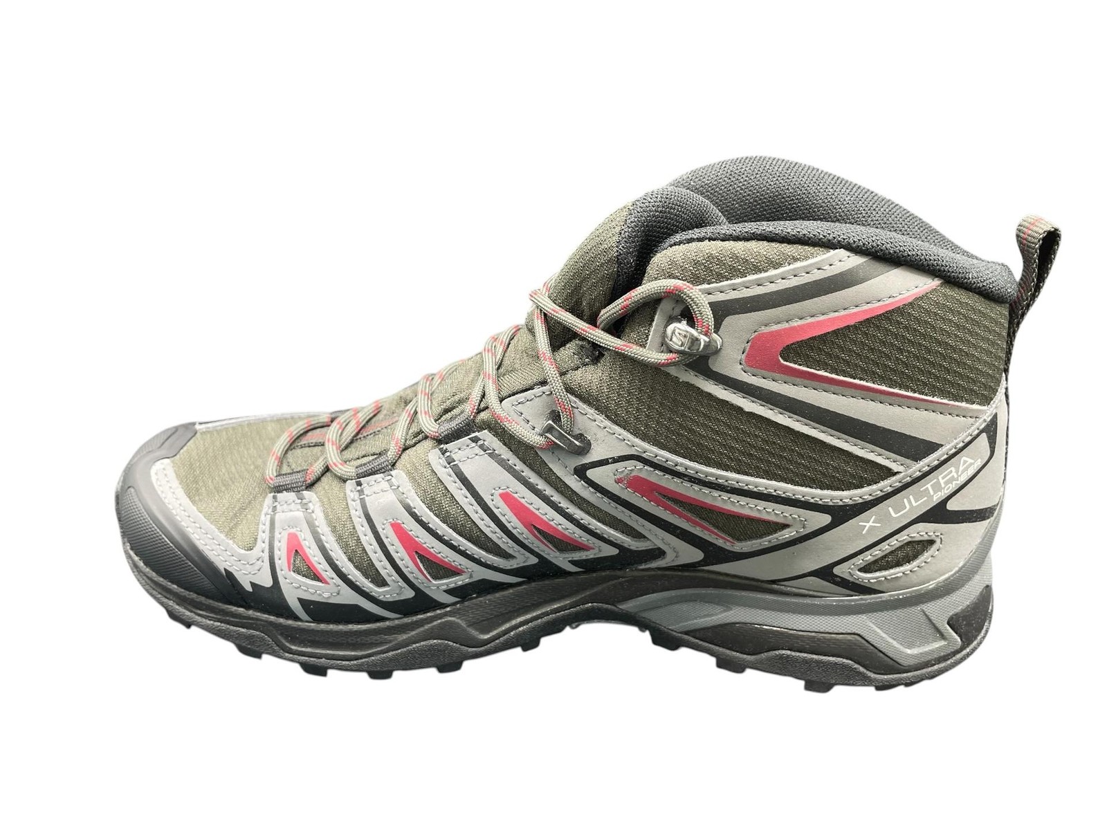 Salomon Men Hiking Boot 416710 X Ultra Pioneer Mid CSW Red Peat Gray Size 7.5 M