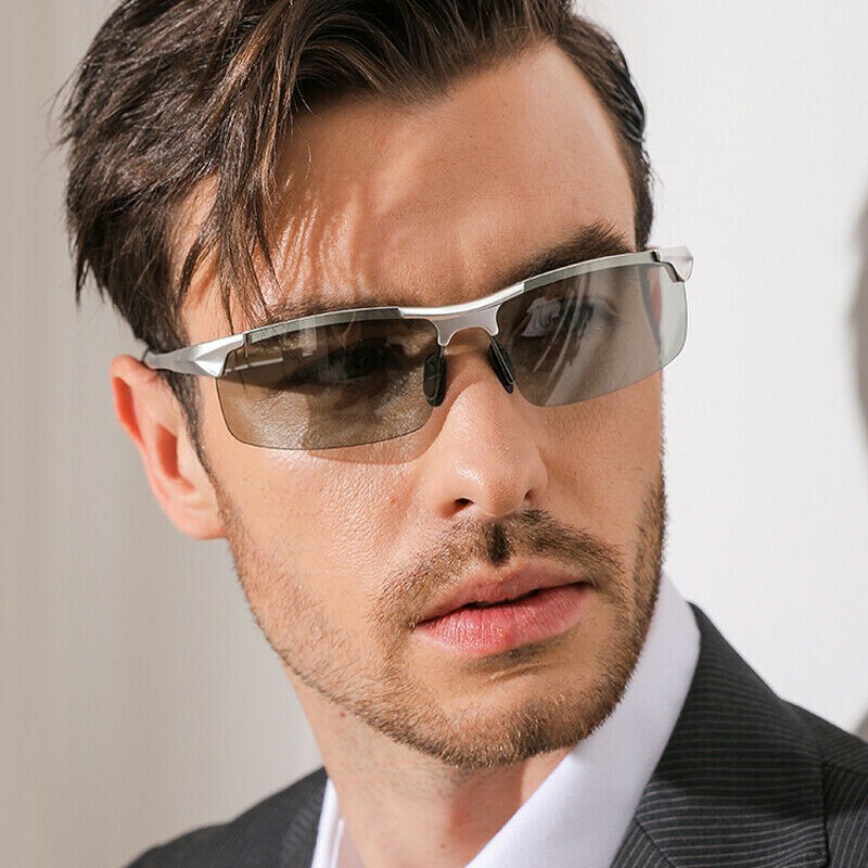 Aluminum HD Polarized Photochromic Sunglasses Men Eyewear Driving Sport Glasses
