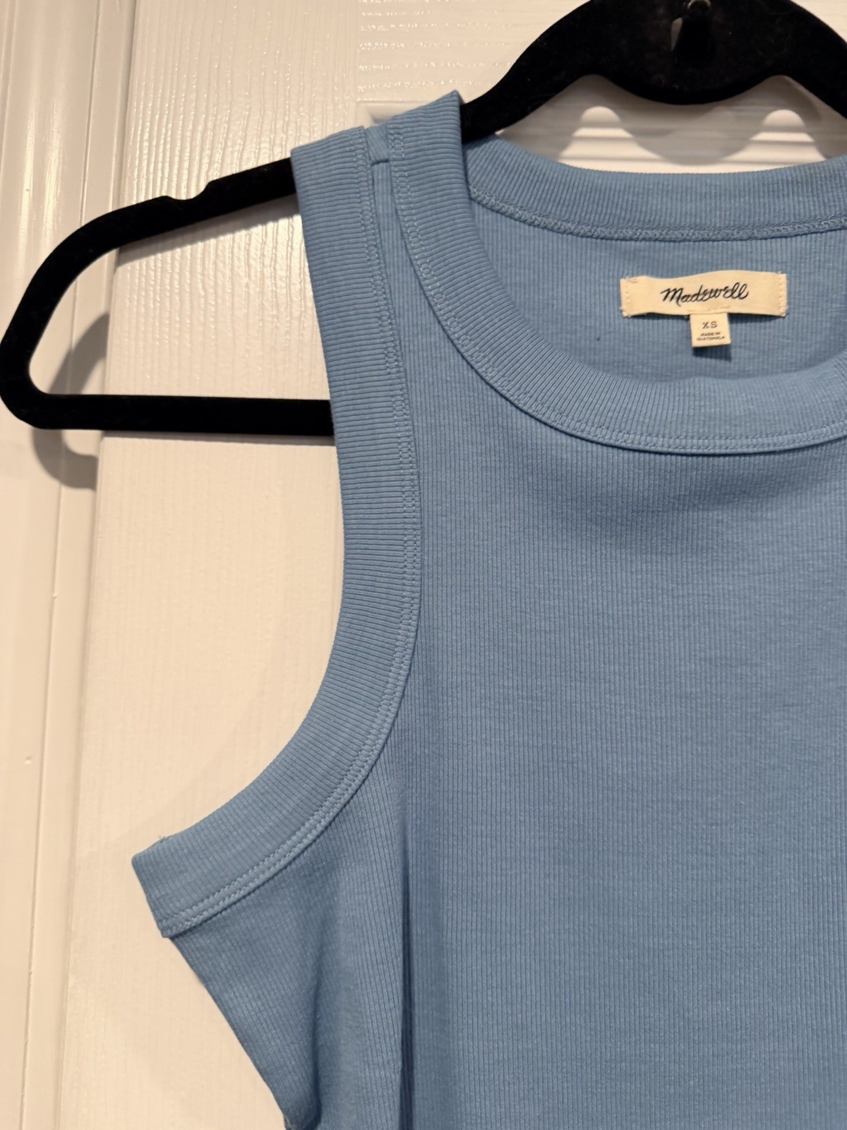 NWOT Madewell Size XS Blue Ribbed Supima Cotton Racerback Tank Top