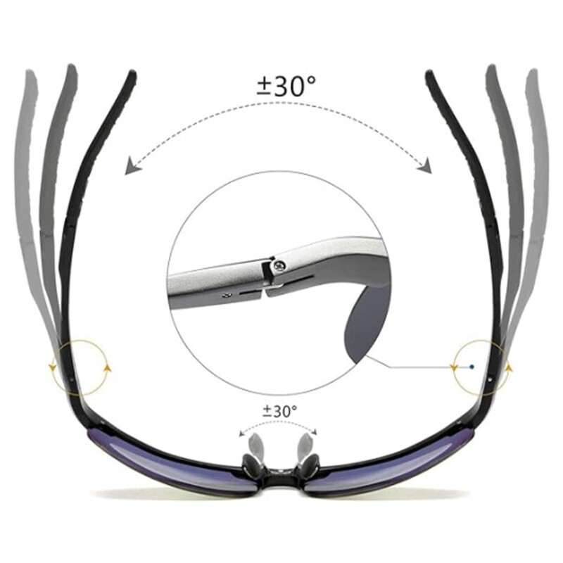 Aluminum HD Polarized Photochromic Sunglasses Men Sports Driving UV400 Glasses