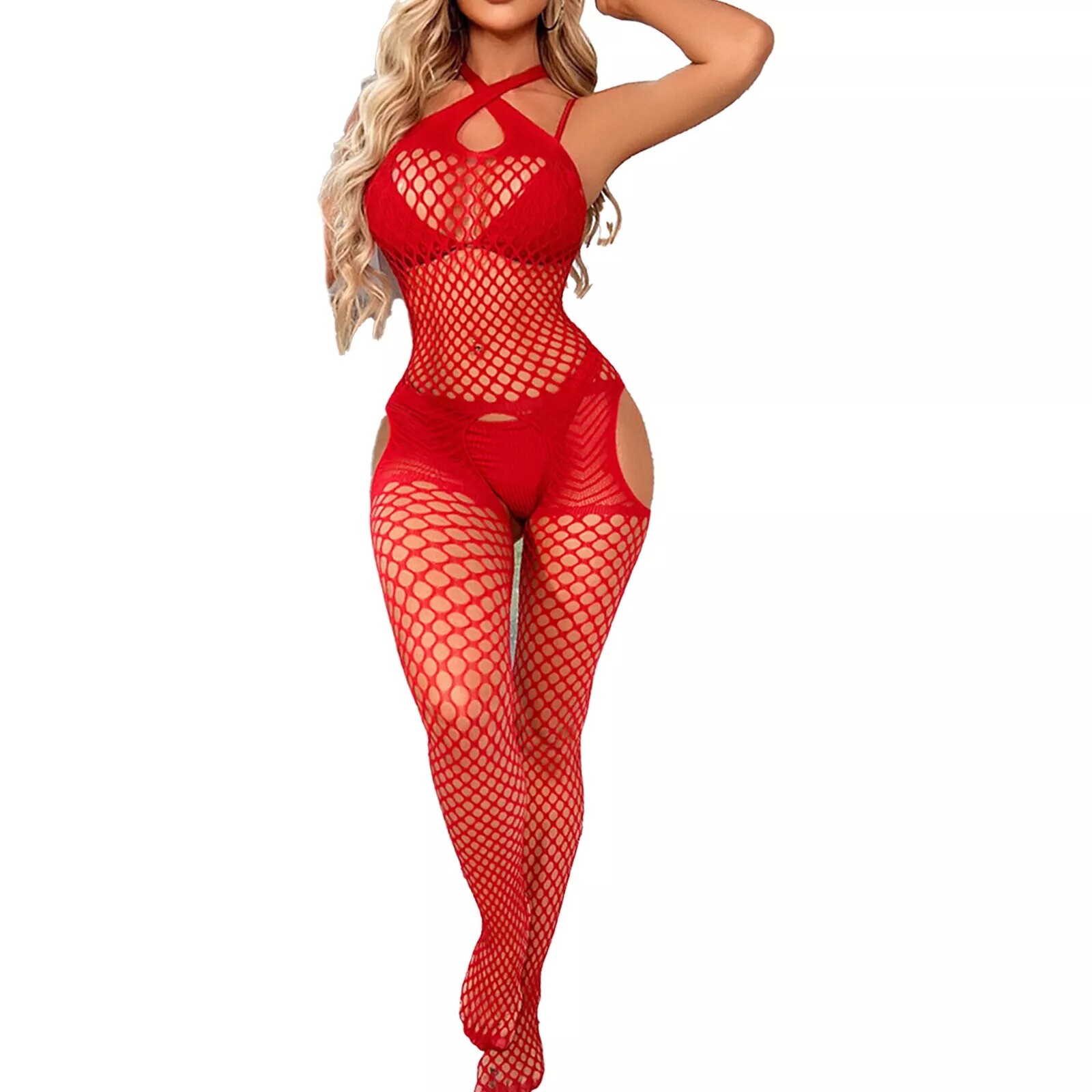 Women Bodysuit Sexy Lingerie Fishnet Body Stocking Babydoll Nightwear Sleepwear
