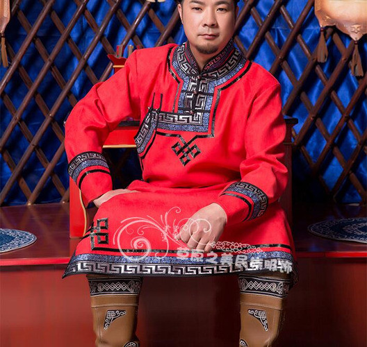 2022 Men’s Mongolian Robe Spring Stage Costume Chinese Mongolian Robe