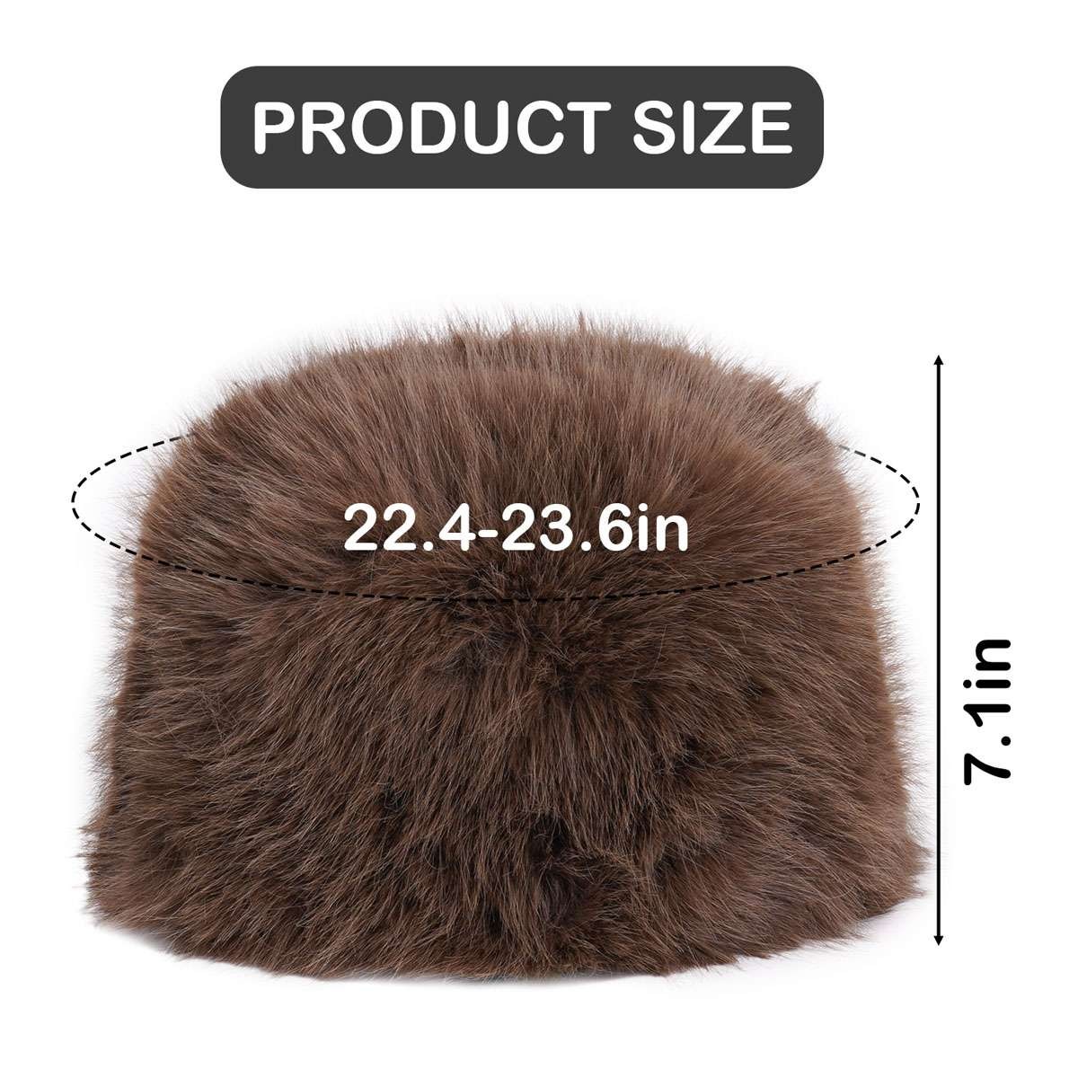 Women’s Fuzzy Bucket Hat Russian Winter Fluffy Furry Plush Faux Fur Hats Cap new
