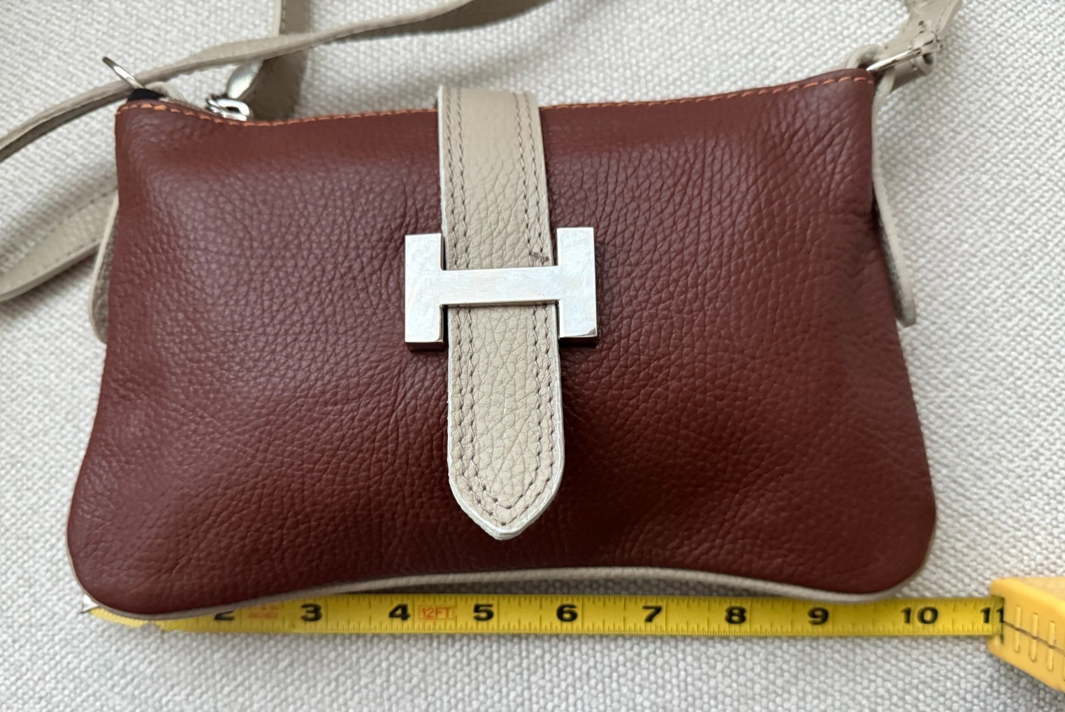 Vera Pelle Purse Brown Italian Leather Crossbody
