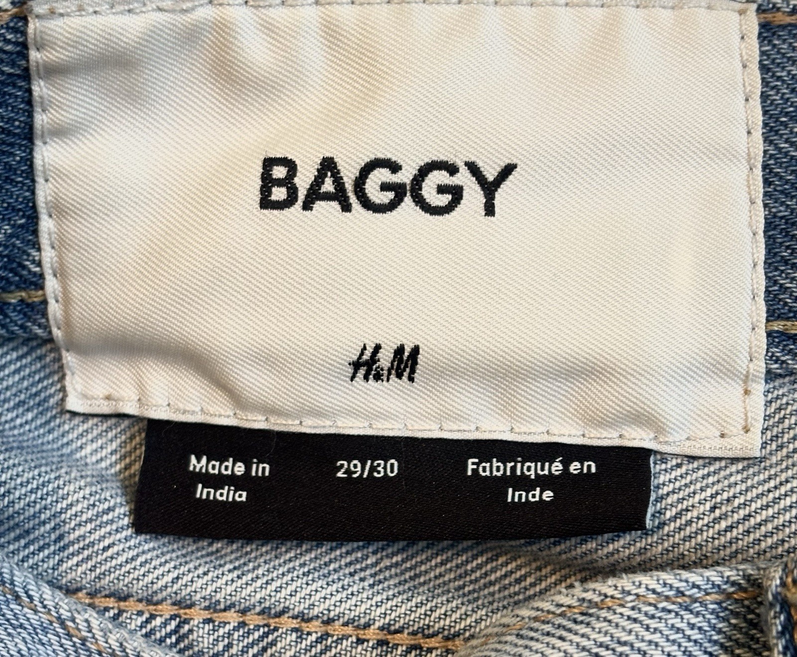 H&M Men’s Fairfax Baggy Jeans Denim Blue 29/30