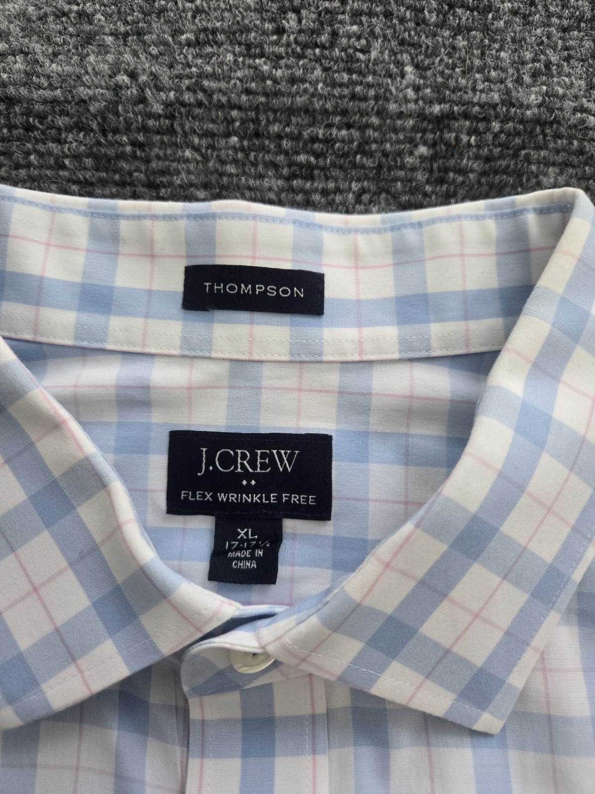 J. Crew Long Sleeve Men Shirt White Check Size XL Cotton