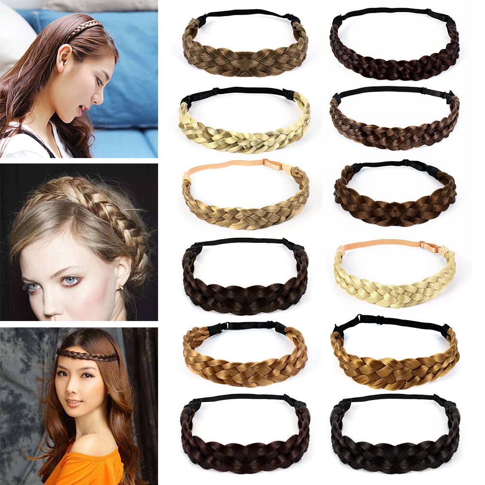 Natural Hair Band Plaited Headband Braided & Elastic Band Hair Extensions