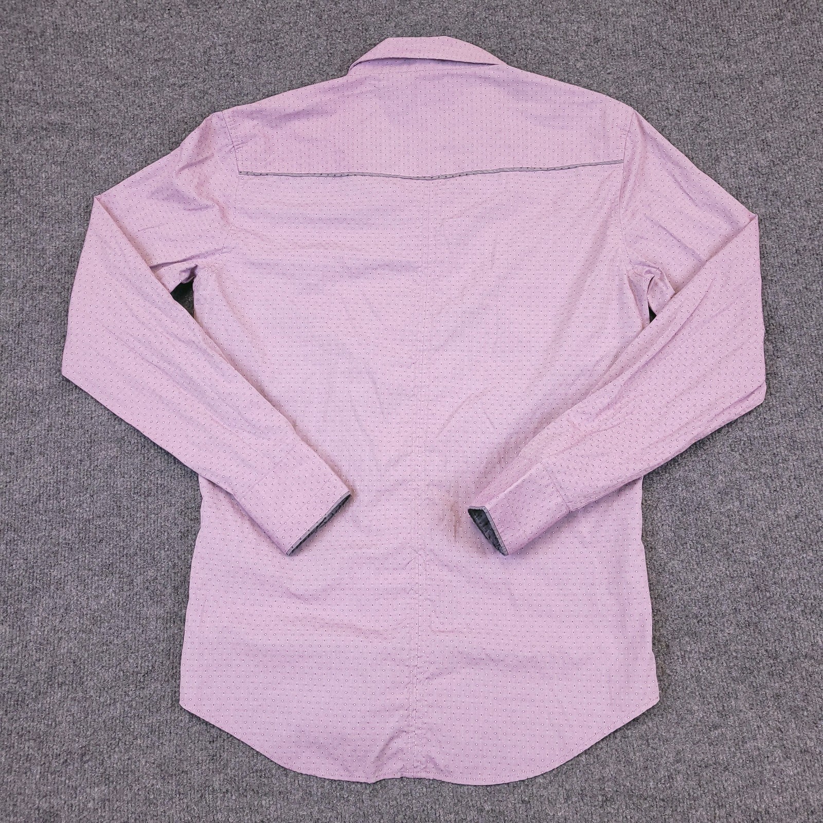 7D 7 Diamonds Weekend Love Shirt Mens Small Soft Lavendar Tonal Geometric Stitch