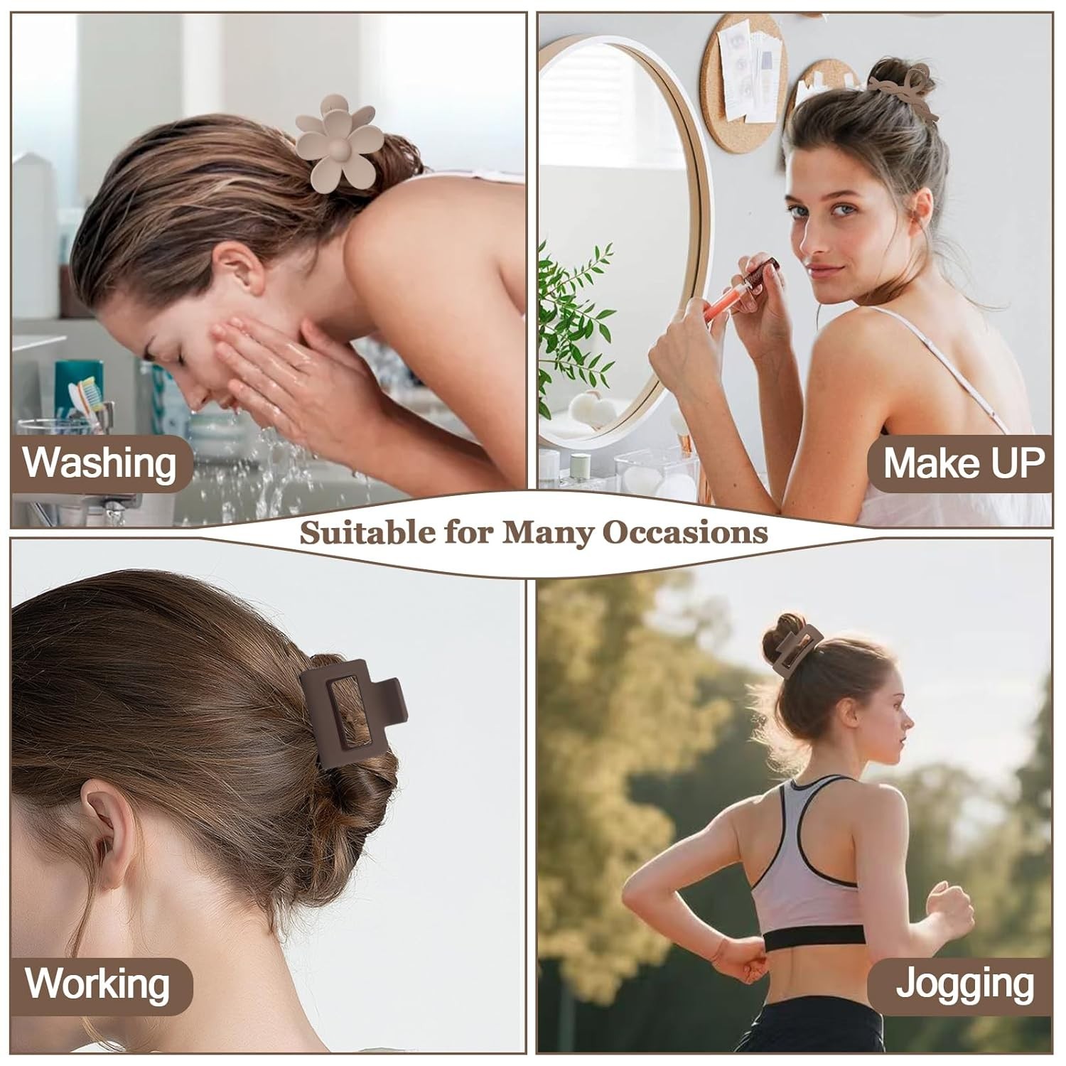 Luxury Women’s Frosted Hair Claw Clip Set (10PCS)