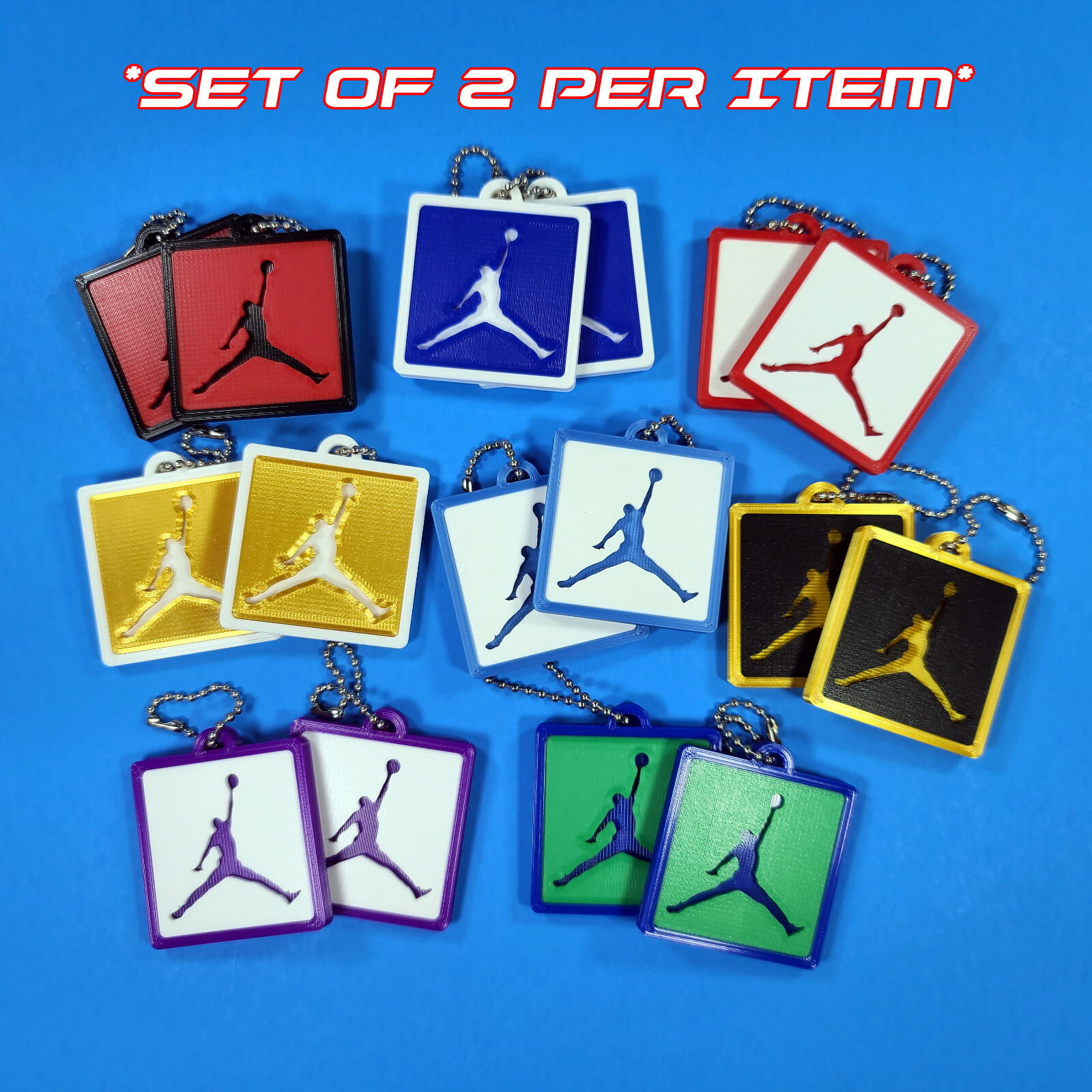 3D Printed Air Jordan Style HangTag Shoe Tag Key Chain *PICK YOUR COLORS* Custom