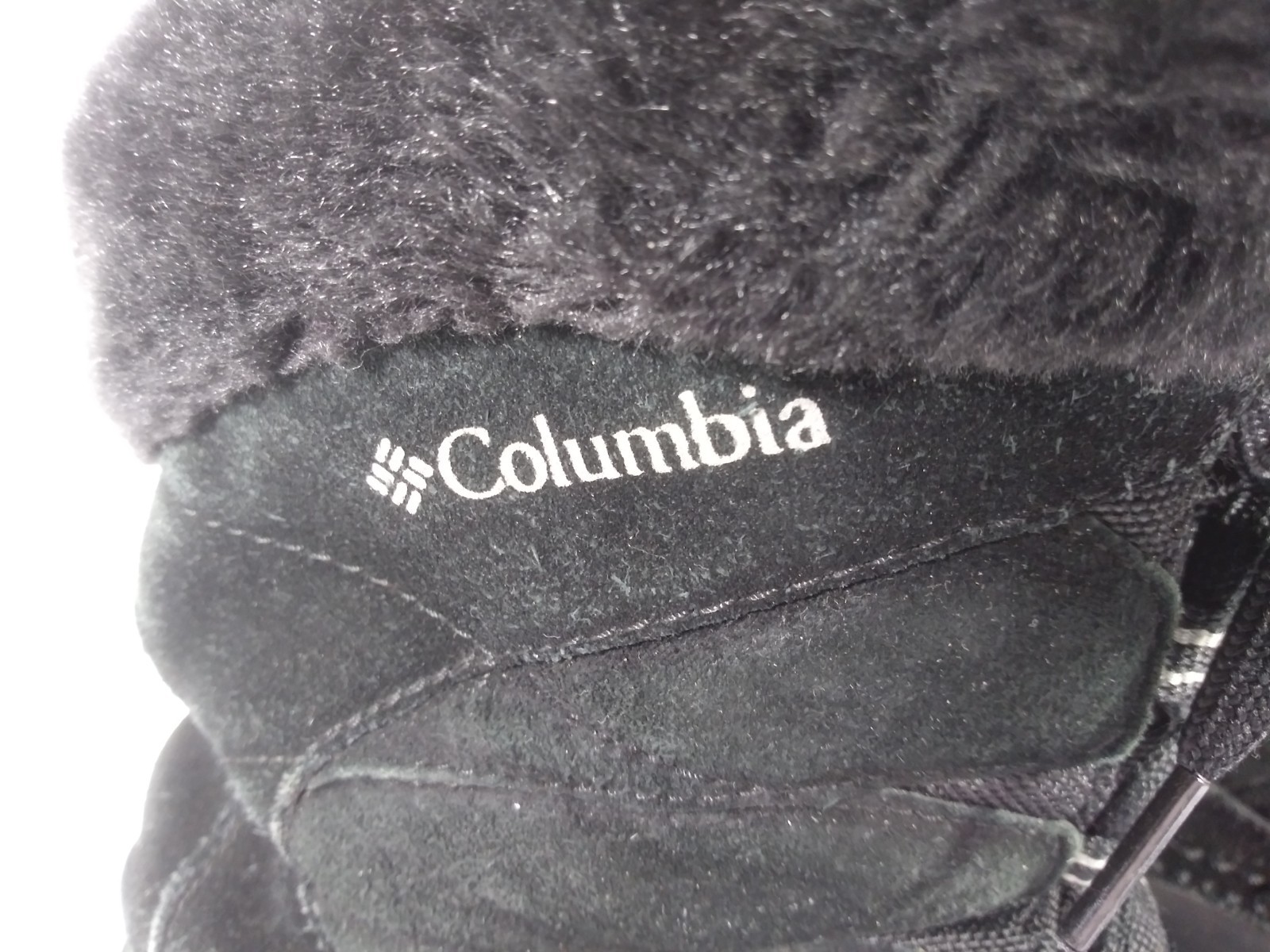 Columbia Black Suede Water Proof Faux Fur Lace High Top Snow Boots Womens Sz 10