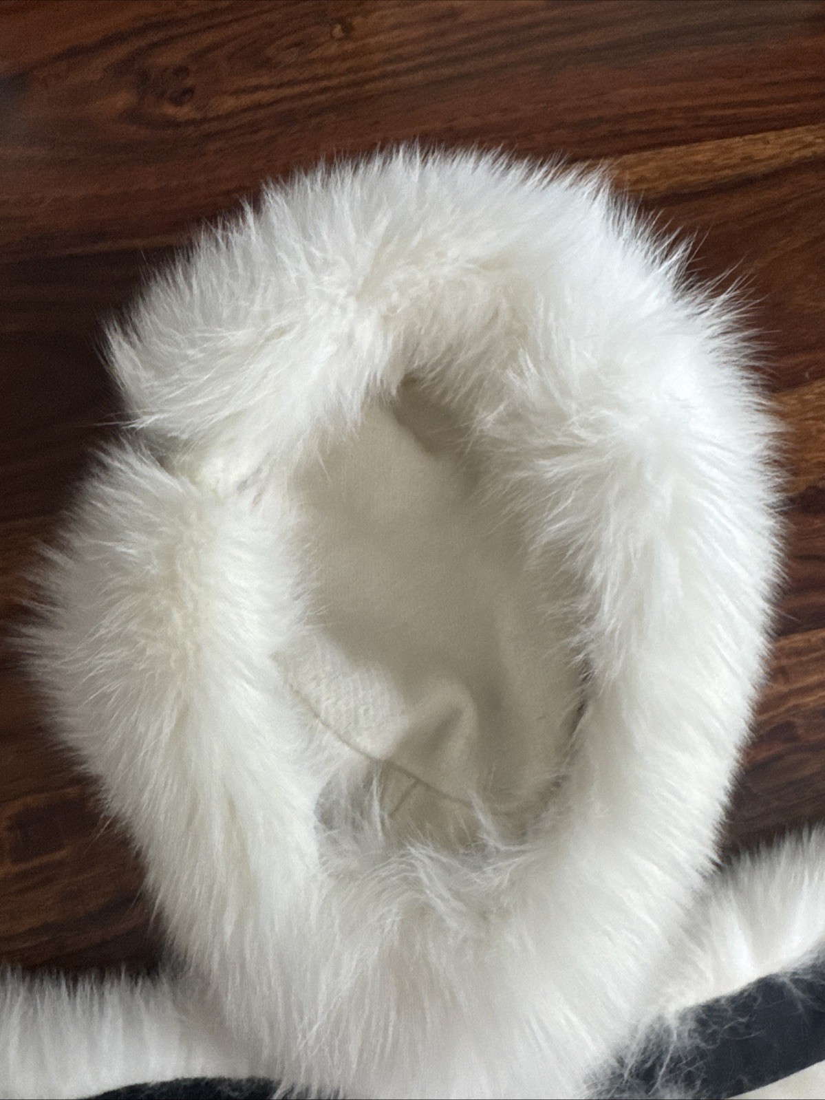 Winter Fur White Women’s Warm Fluffy Hat With Scarf