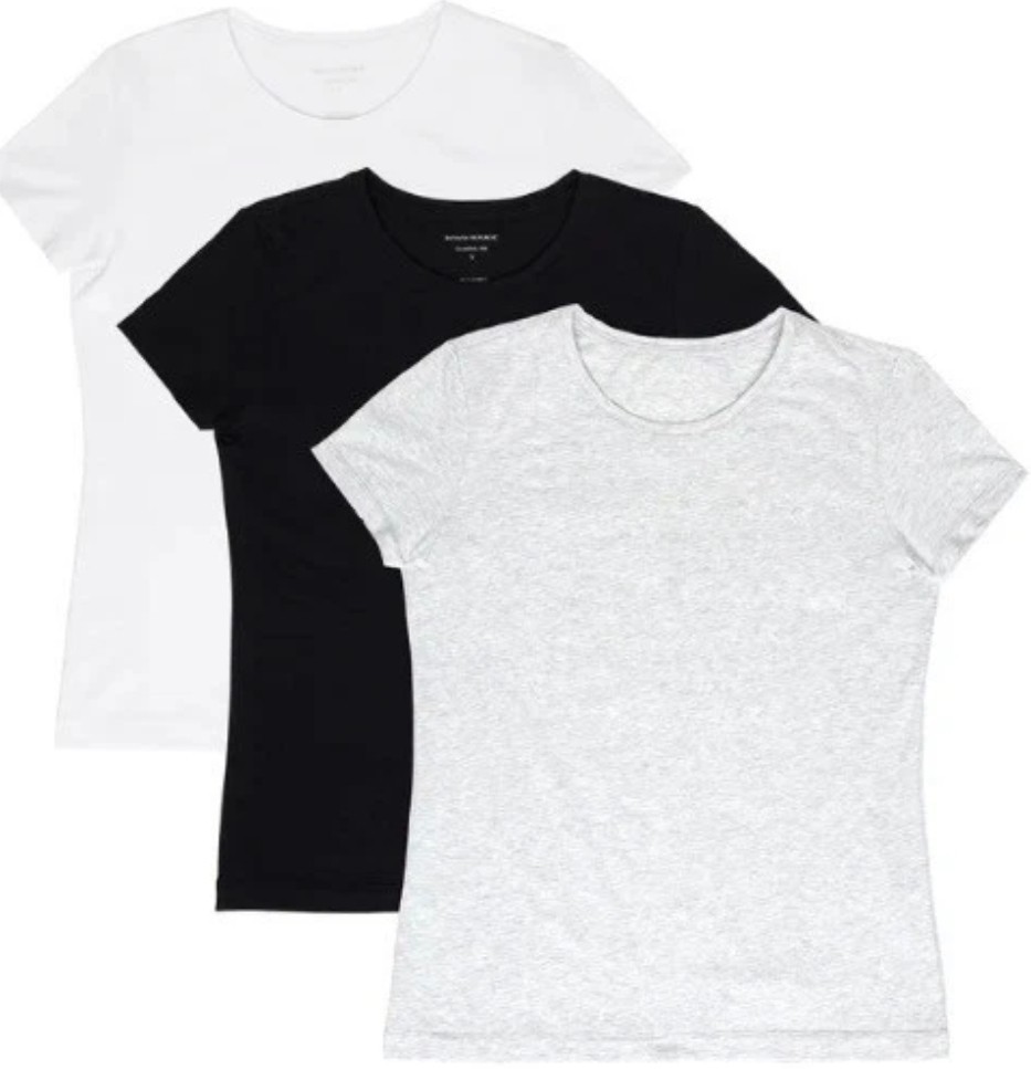 Banana Republic Women’s Crewneck Short Sleeve T-shirt, 3-pack S, M
