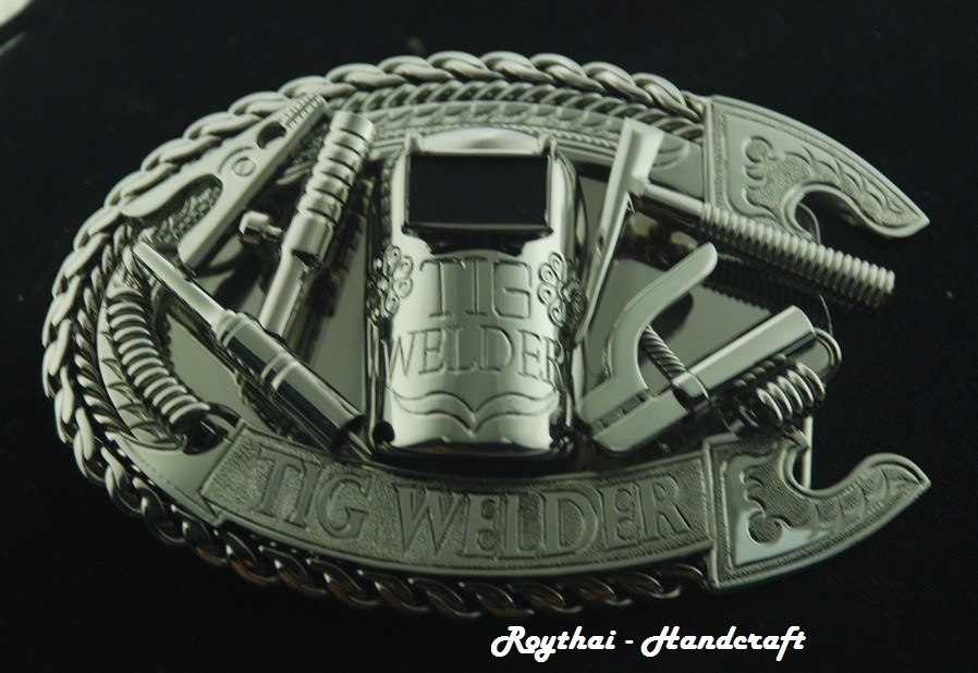 (8X11 CM) MADE BY ORDER MEN BELT BUCKLE HANDMADE STAINLESS STEEL TIG WELDER 4