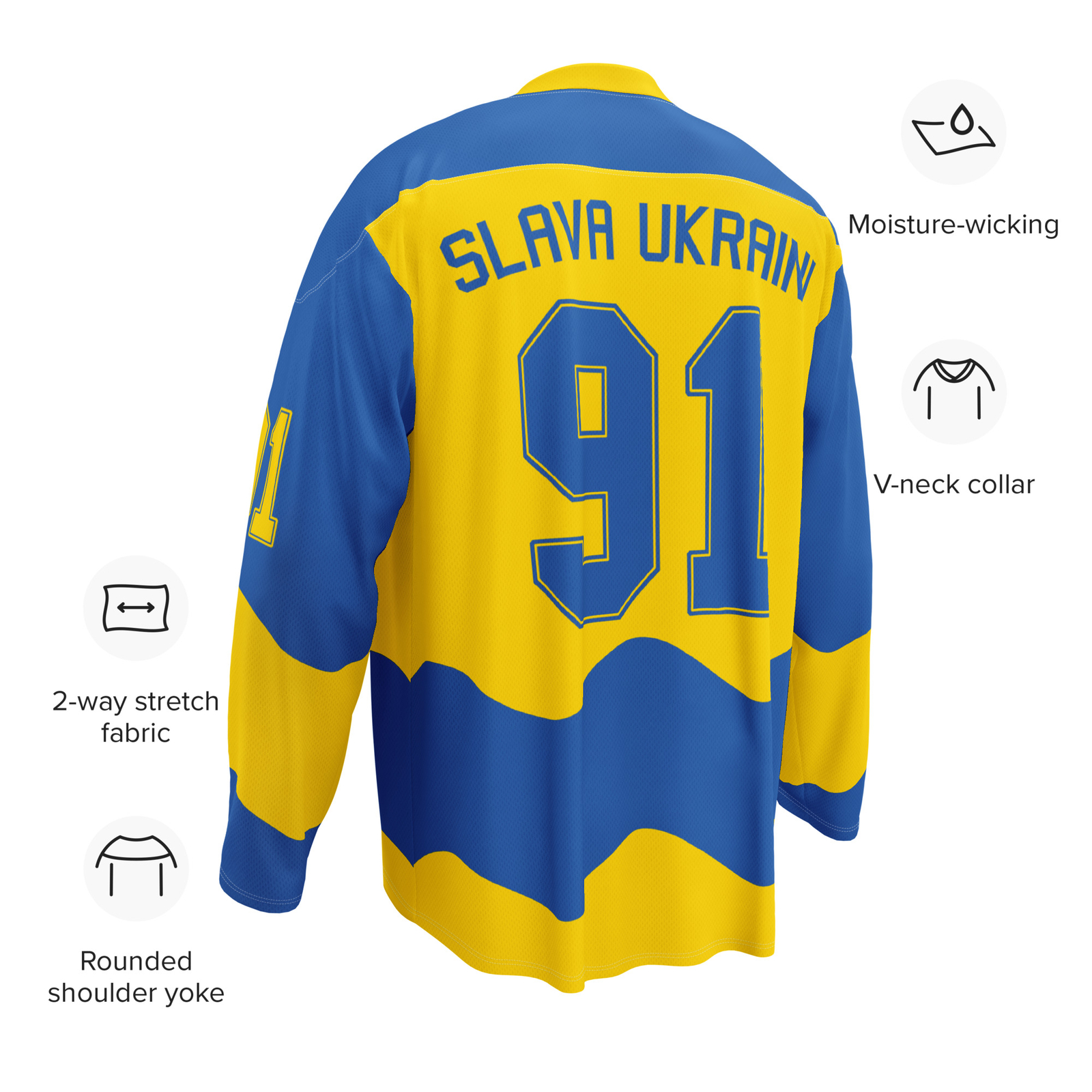 Ukraine Slava Ukraini Hockey Jersey, Unisex Adult, Eco Friendly Fan Shirt