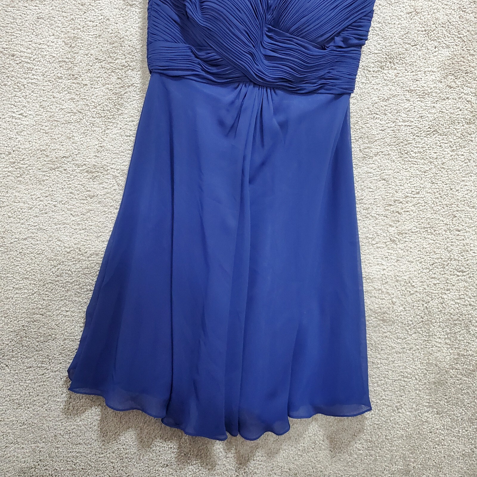 Faviana Fit & Flare Dress Women’s 6 Blue Strapless Ruched Short Cocktail Formal