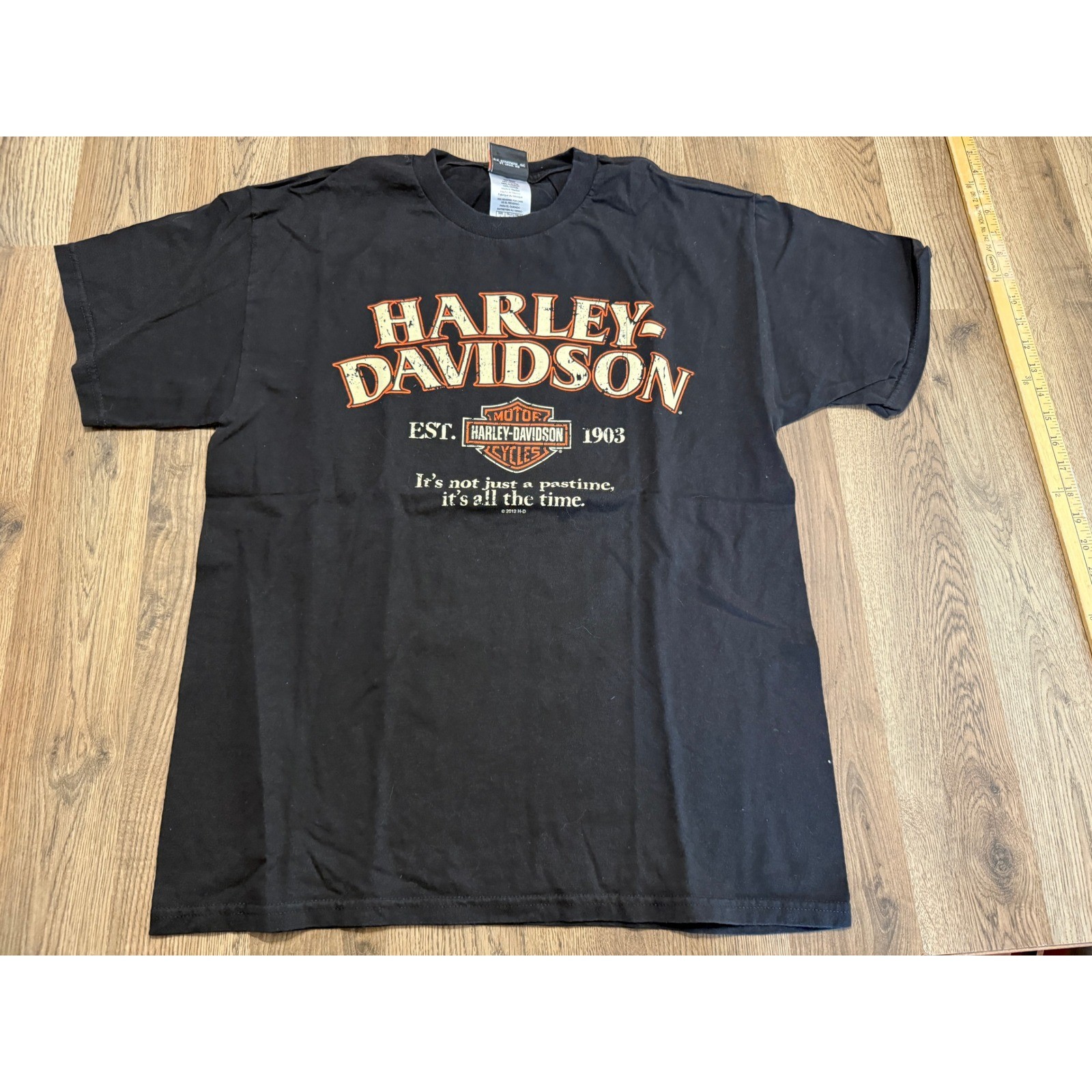 Harley-Davidson Mens Graphic T-Shirt Black Short Sleeve Logo 2012 Large 1903