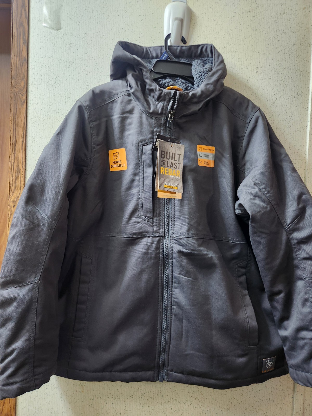 Ariat Rebar Insulated Jacket DuraCanvas Women’s 1X Grey Wind Abrasion Resistant