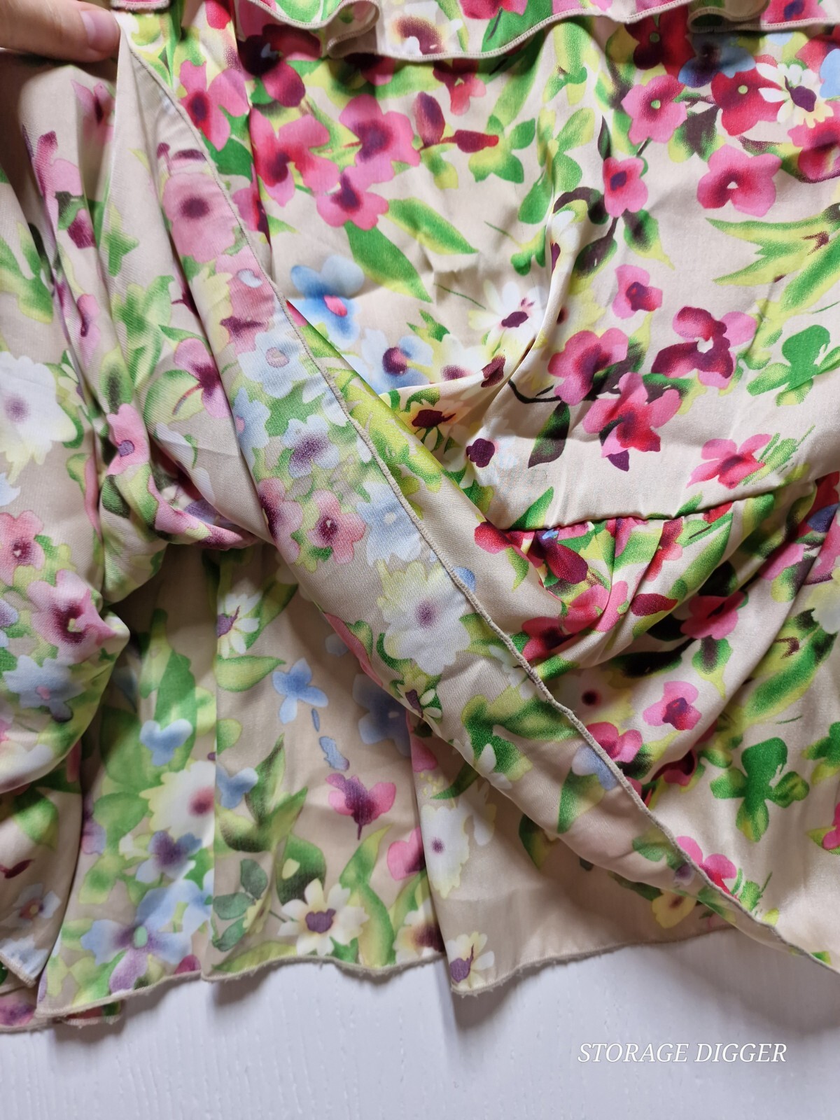 Old Navy Maxi Dress Womens Small Multicolor Floral Ruffle Spaghetti Strap Preppy