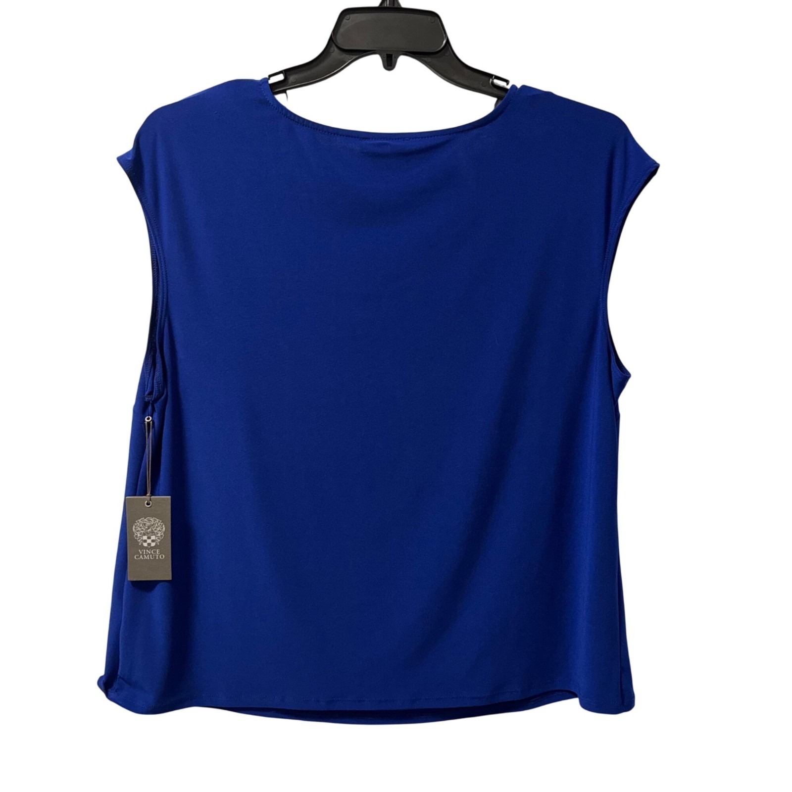 Vince Camuto V-Neck Blue Sleeveless Top Size 1X Polyester/Spandex Blend. NWT