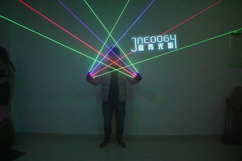 LED Light Glow Gloves DJ Dancer Bar Stage Show Color Laser Gloves Cosplay Props