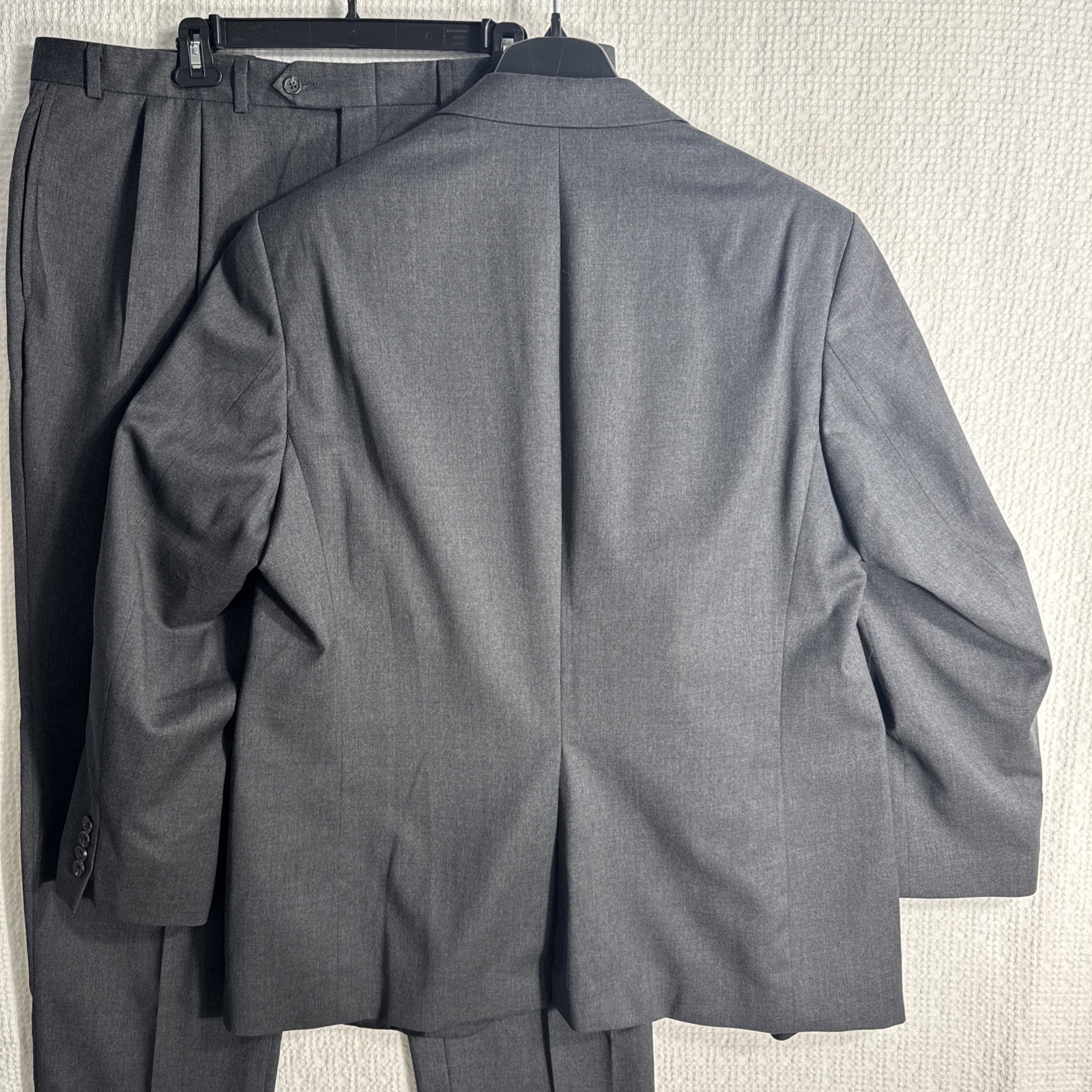 Lauren Ralph Lauren 46R 2 Piece Suit Dark Gray Heather 39×33 100% Wool Canada