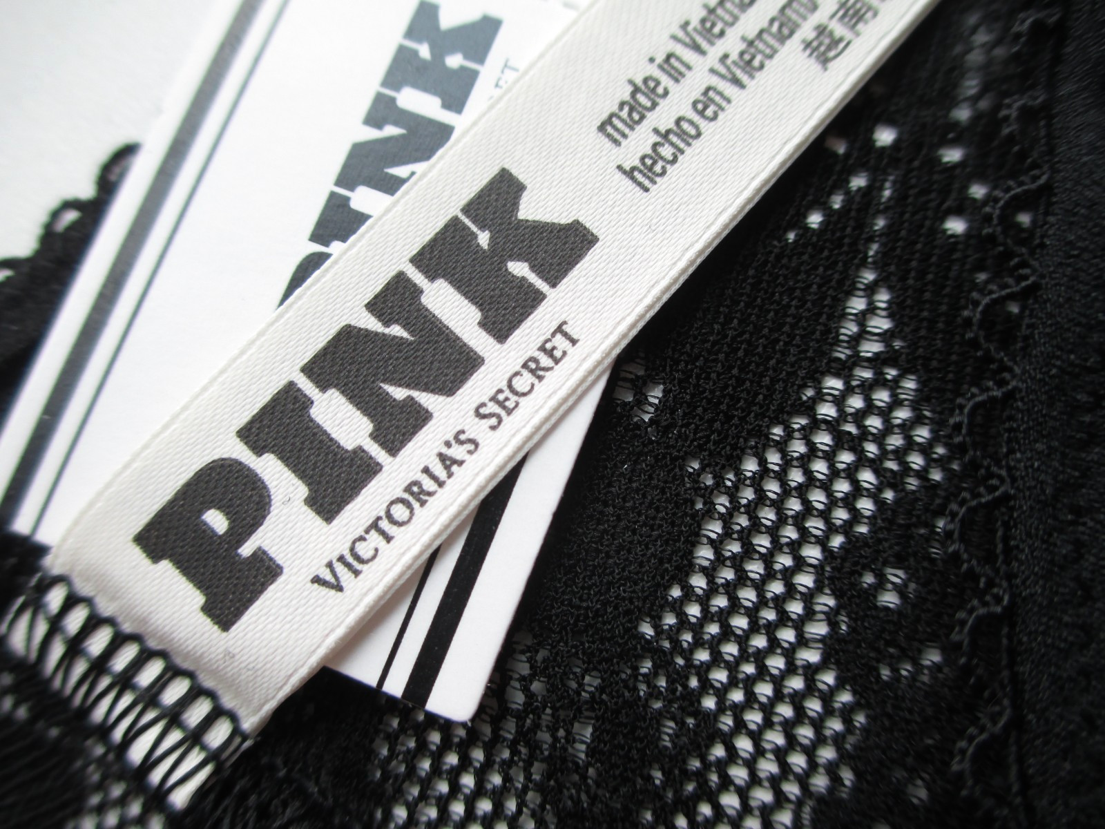 VICTORIA’S SECRET PINK No Show Cheeky Panty VS Black S M L XL Lace Back NWT