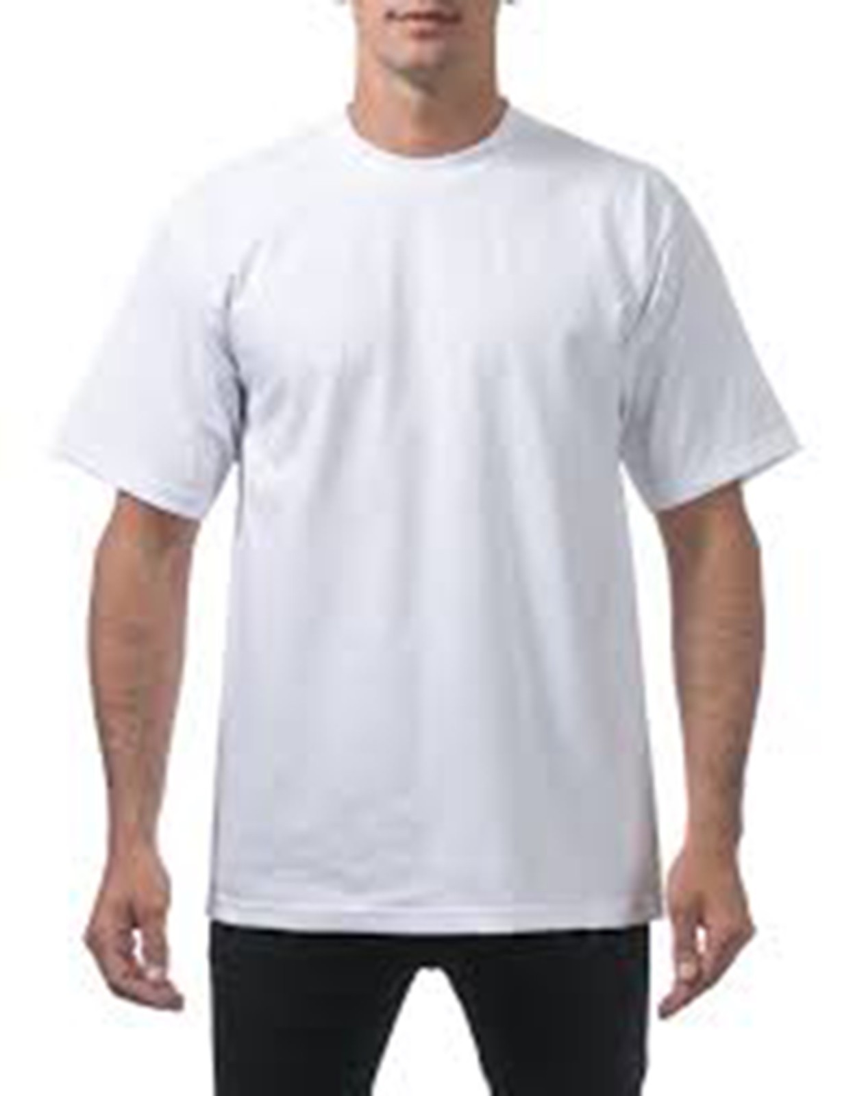Pro Club Men’s Heavyweight Cotton Short Sleeve Crew Neck T-Shirt White