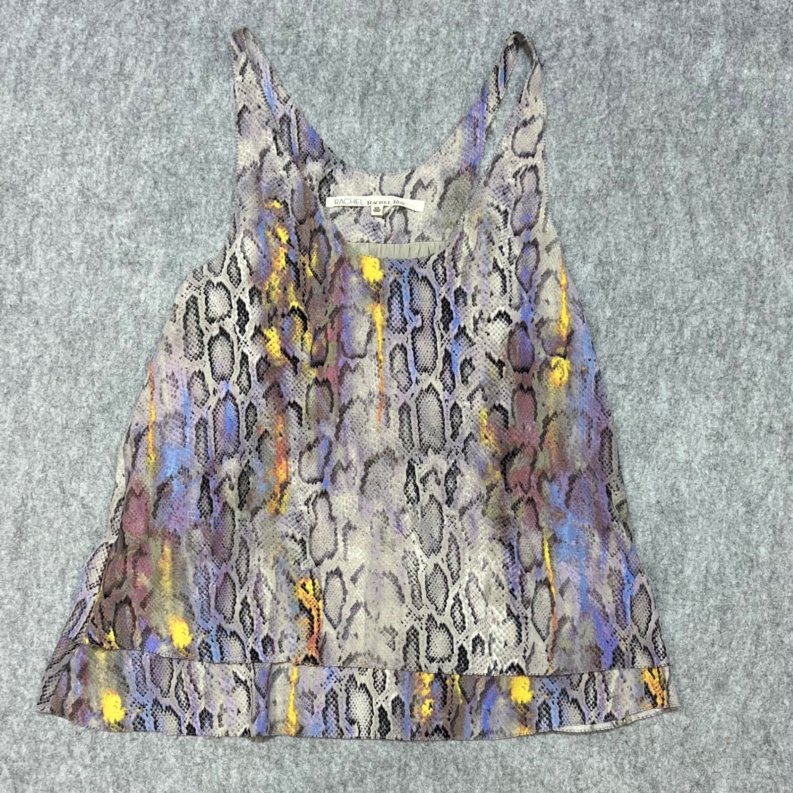 Rachel Rachel Roy Multicolor Snakeskin Print Sleeveless Racerback Top Flowy XS