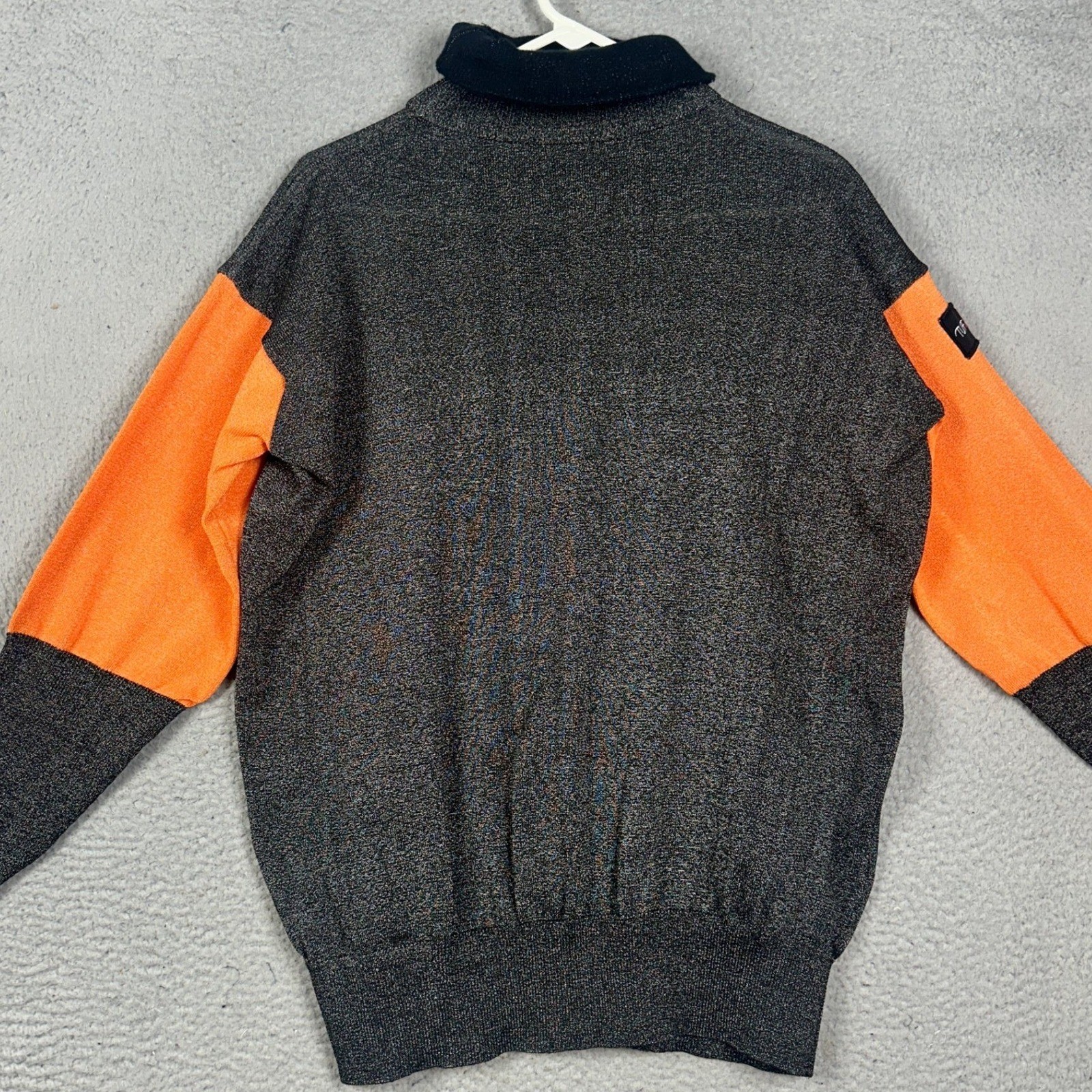 Tuff-Lite Sweater Mens Large Grey Orange MUKJ155 Turtleneck Abrasion Resistant